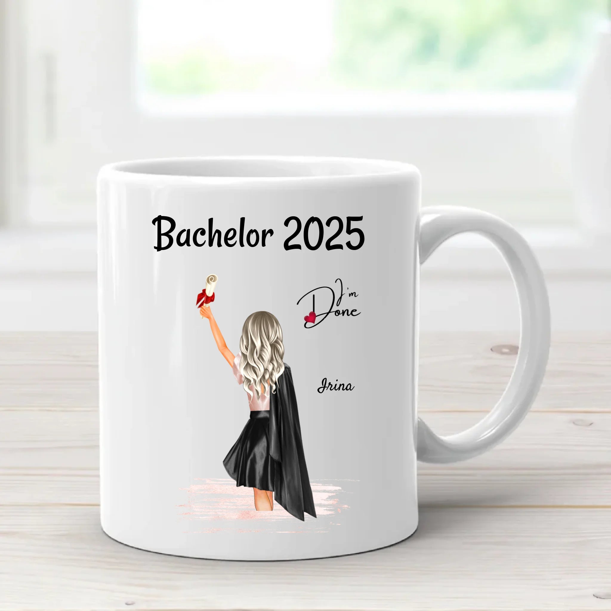 Bachelor Abschlussgeschenk für Sie Tasse personalisiert - Cantty