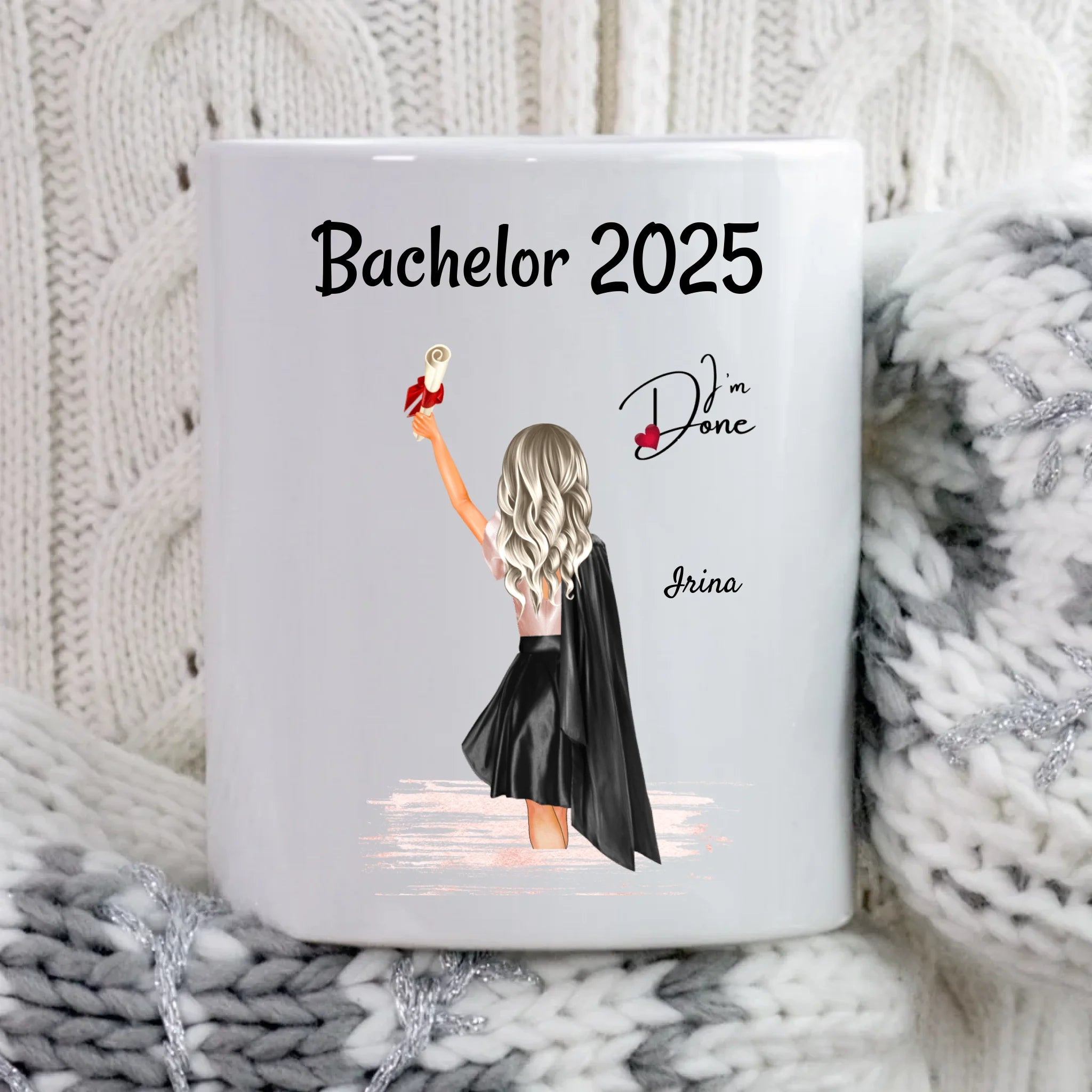 Bachelor Abschlussgeschenk für Sie Tasse personalisiert - Cantty