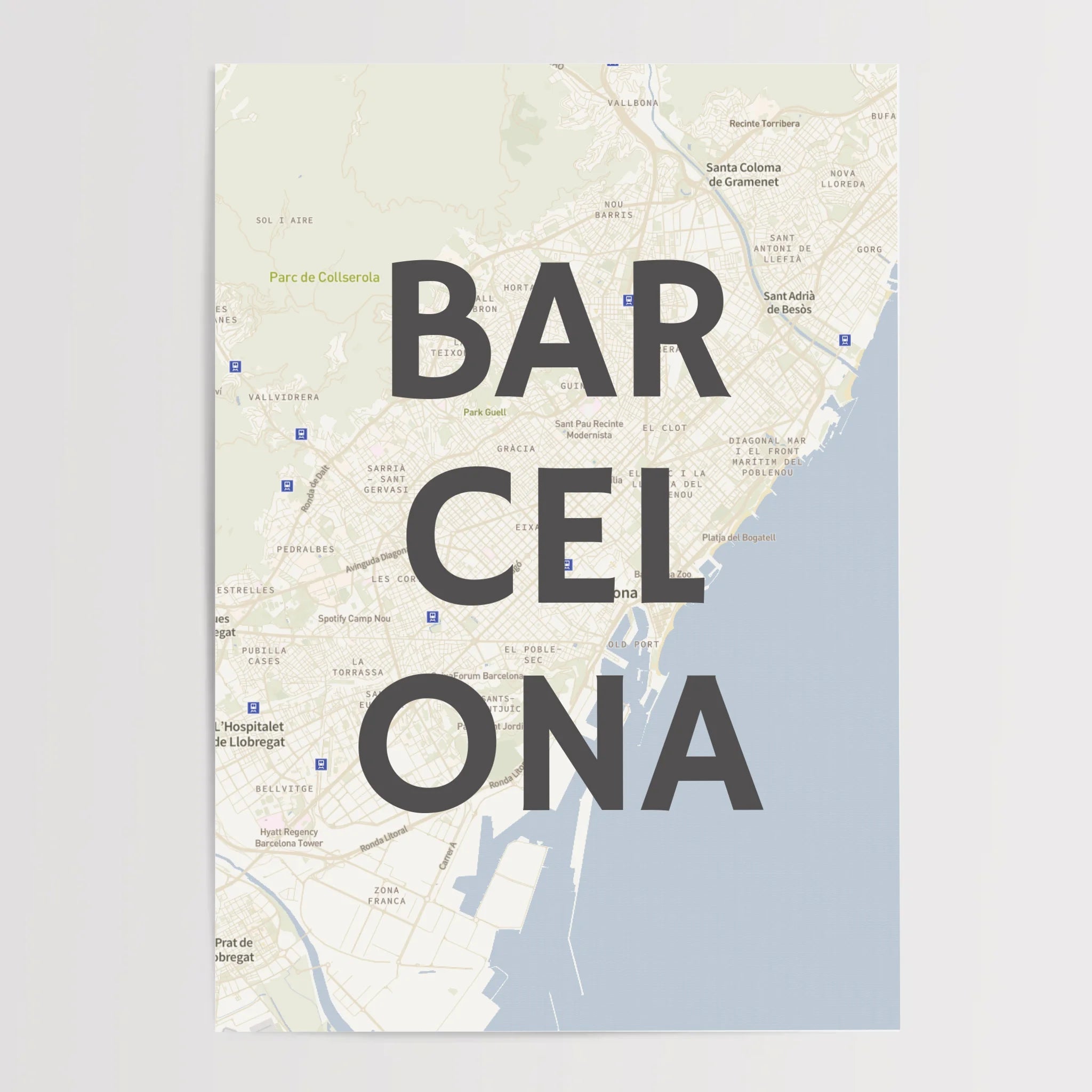 Barcelona Lieblingsstadt Stadtkarte mit Koordinaten als Poster personalisieren - Cantty