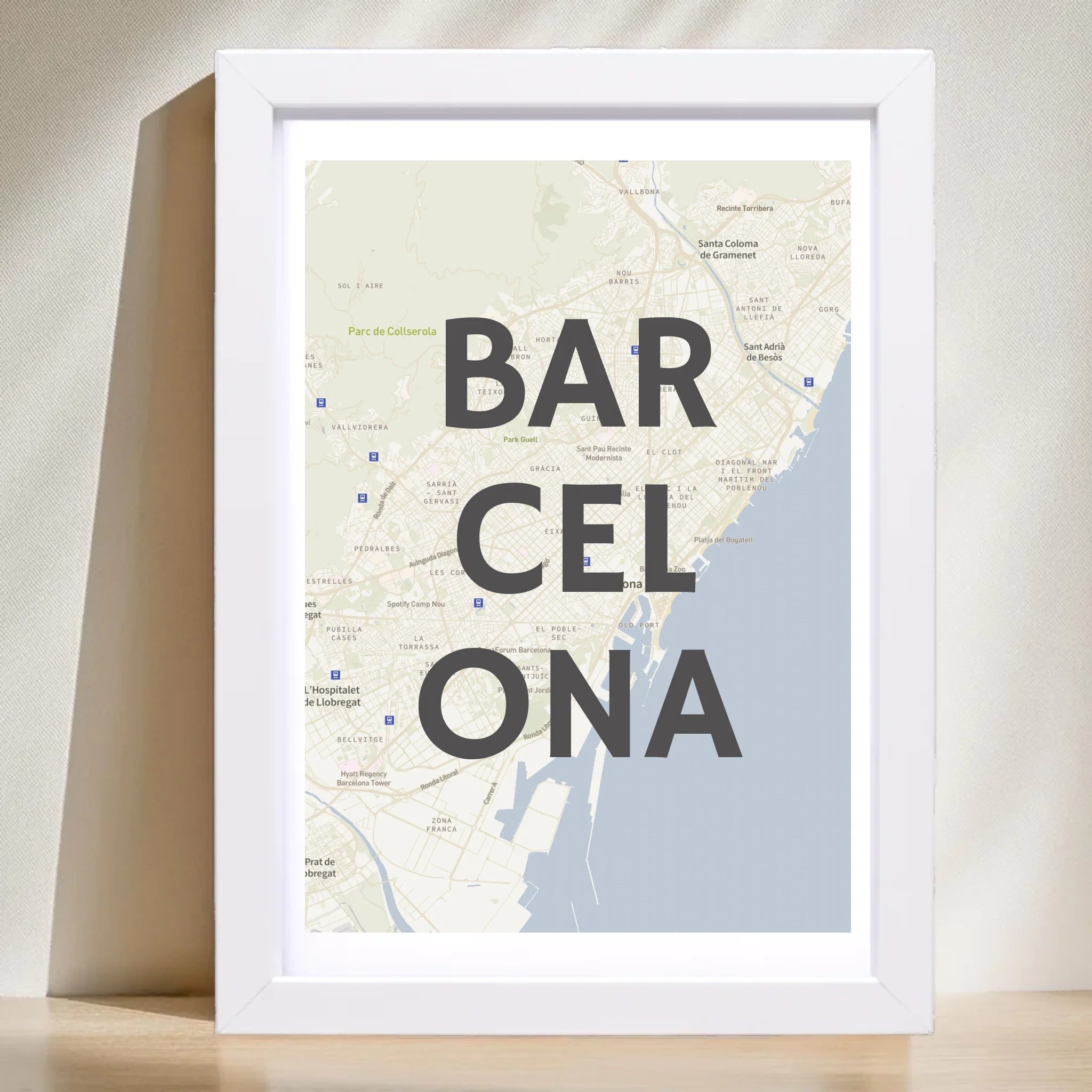 Barcelona Lieblingsstadt Stadtkarte mit Koordinaten als Poster personalisieren - Cantty