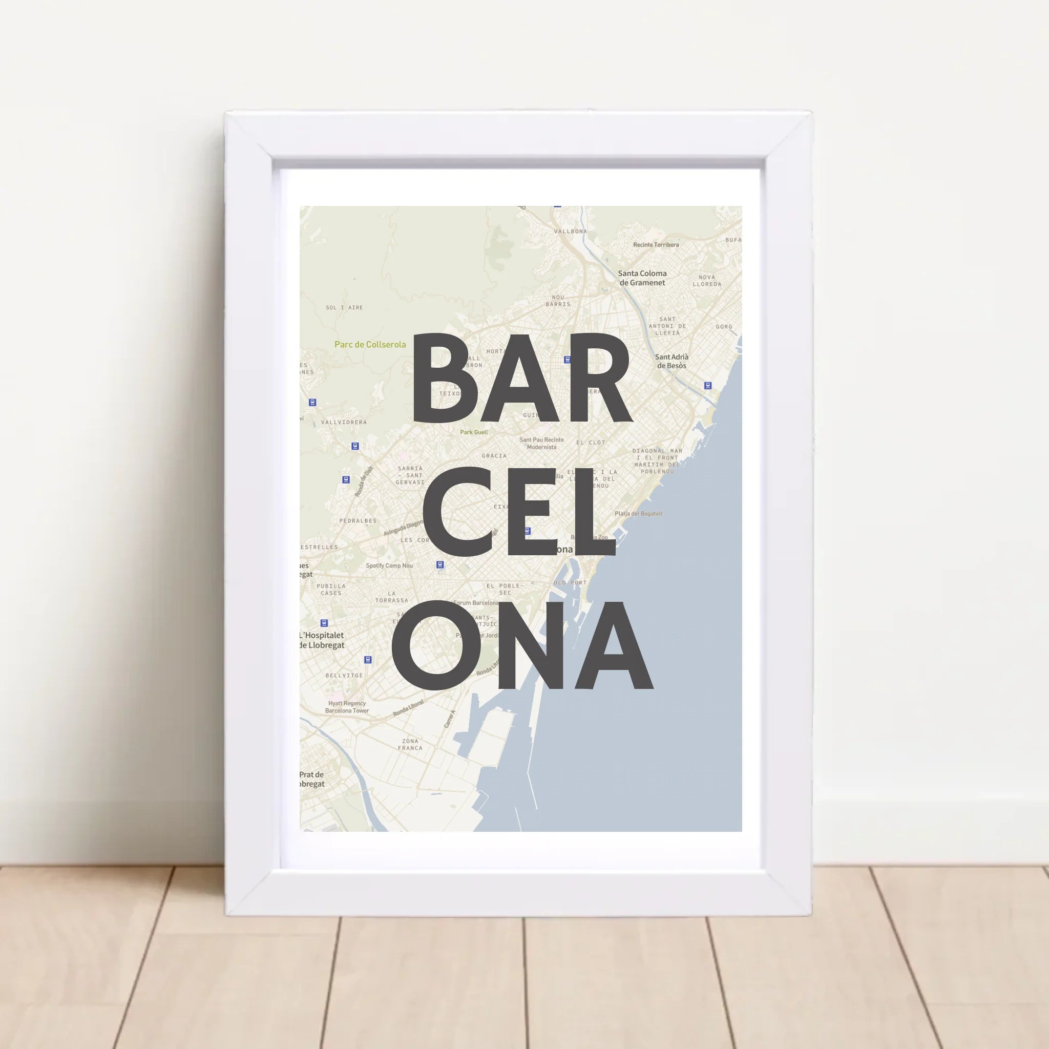 Barcelona Lieblingsstadt Stadtkarte mit Koordinaten als Poster personalisieren - Cantty