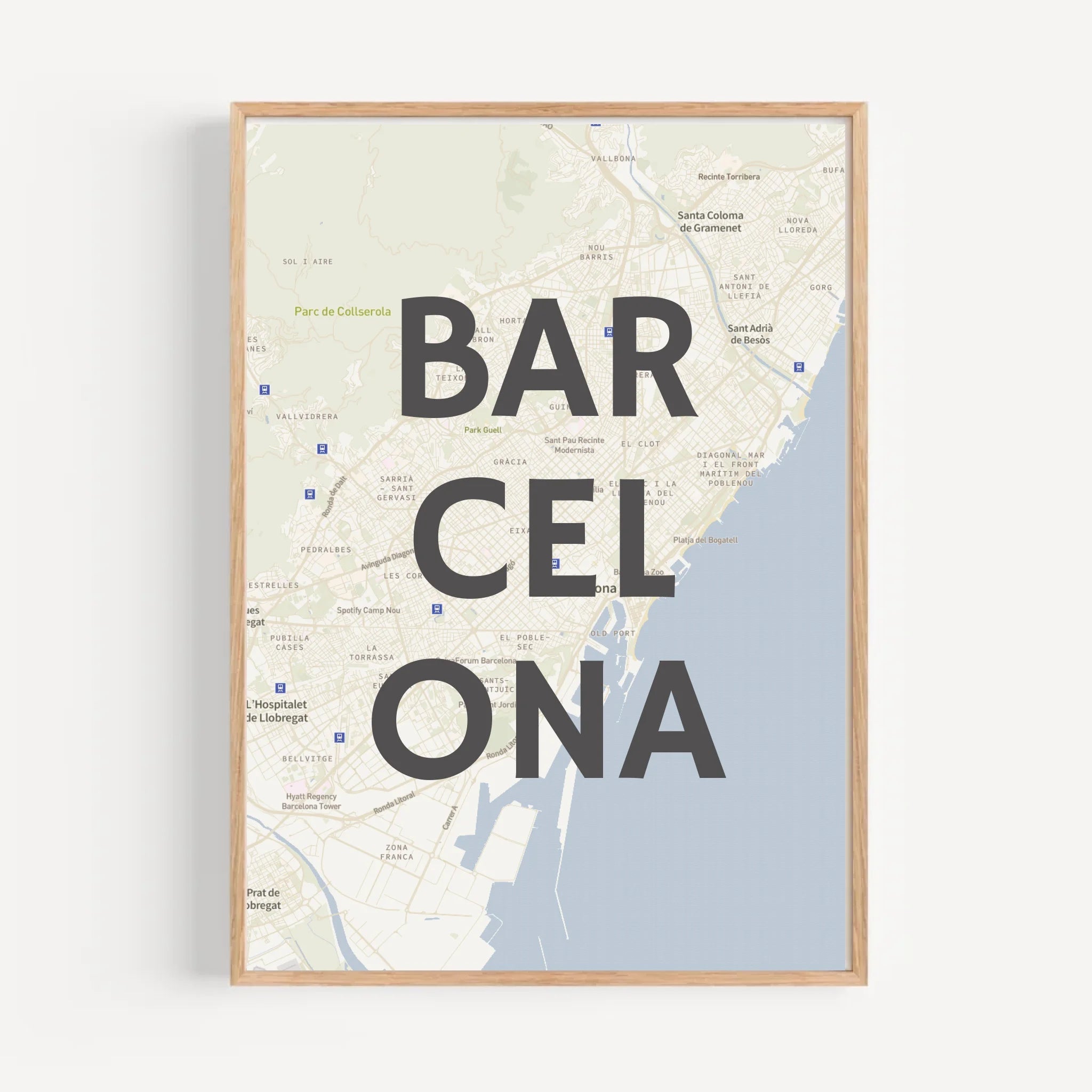 Barcelona Lieblingsstadt Stadtkarte mit Koordinaten als Poster personalisieren - Cantty