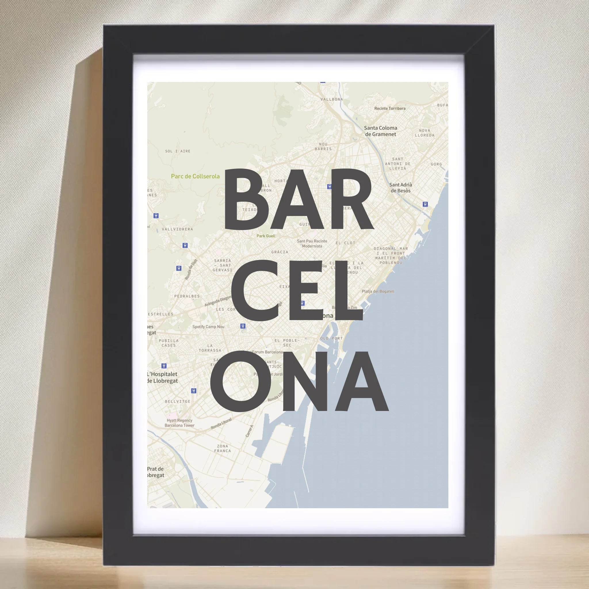 Barcelona Lieblingsstadt Stadtkarte mit Koordinaten als Poster personalisieren - Cantty