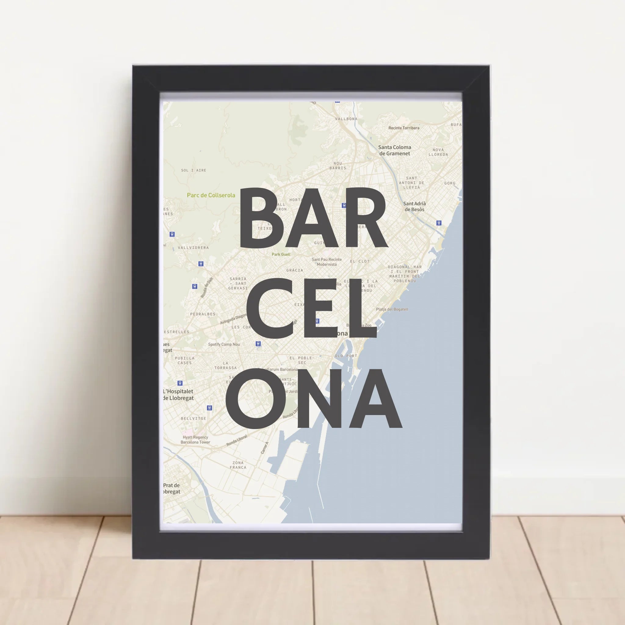 Barcelona Lieblingsstadt Stadtkarte mit Koordinaten als Poster personalisieren - Cantty