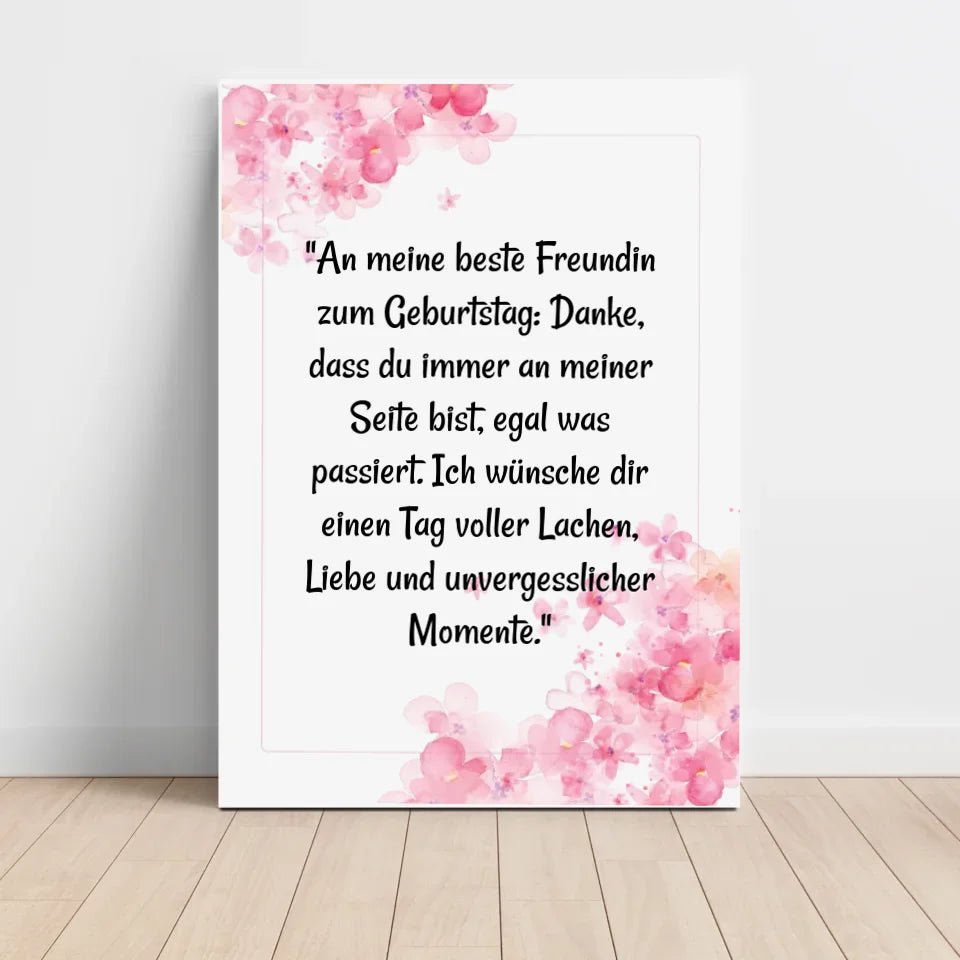Beste Freundin Geburtstag Spruch Poster Geschenk personalisiert - Cantty
