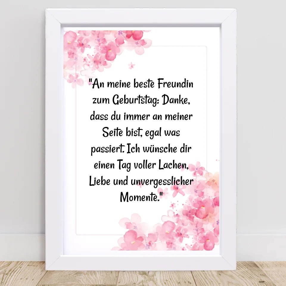 Beste Freundin Geburtstag Spruch Poster Geschenk personalisiert - Cantty
