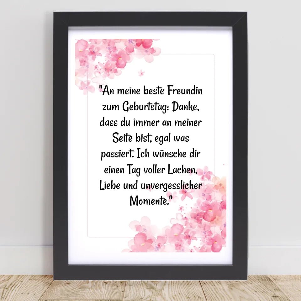Beste Freundin Geburtstag Spruch Poster Geschenk personalisiert - Cantty