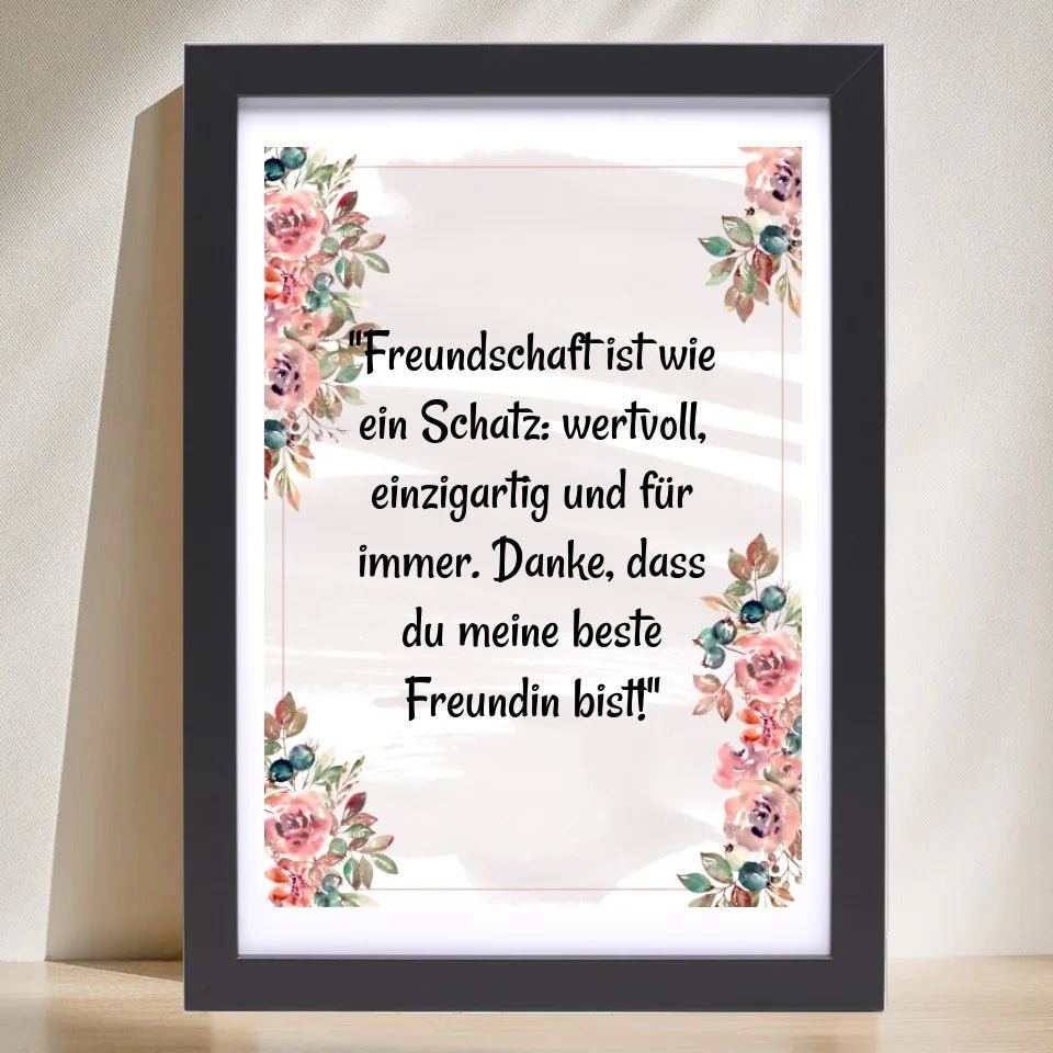 Beste Freundin Spruch Poster Geschenk selber gestalten - Cantty