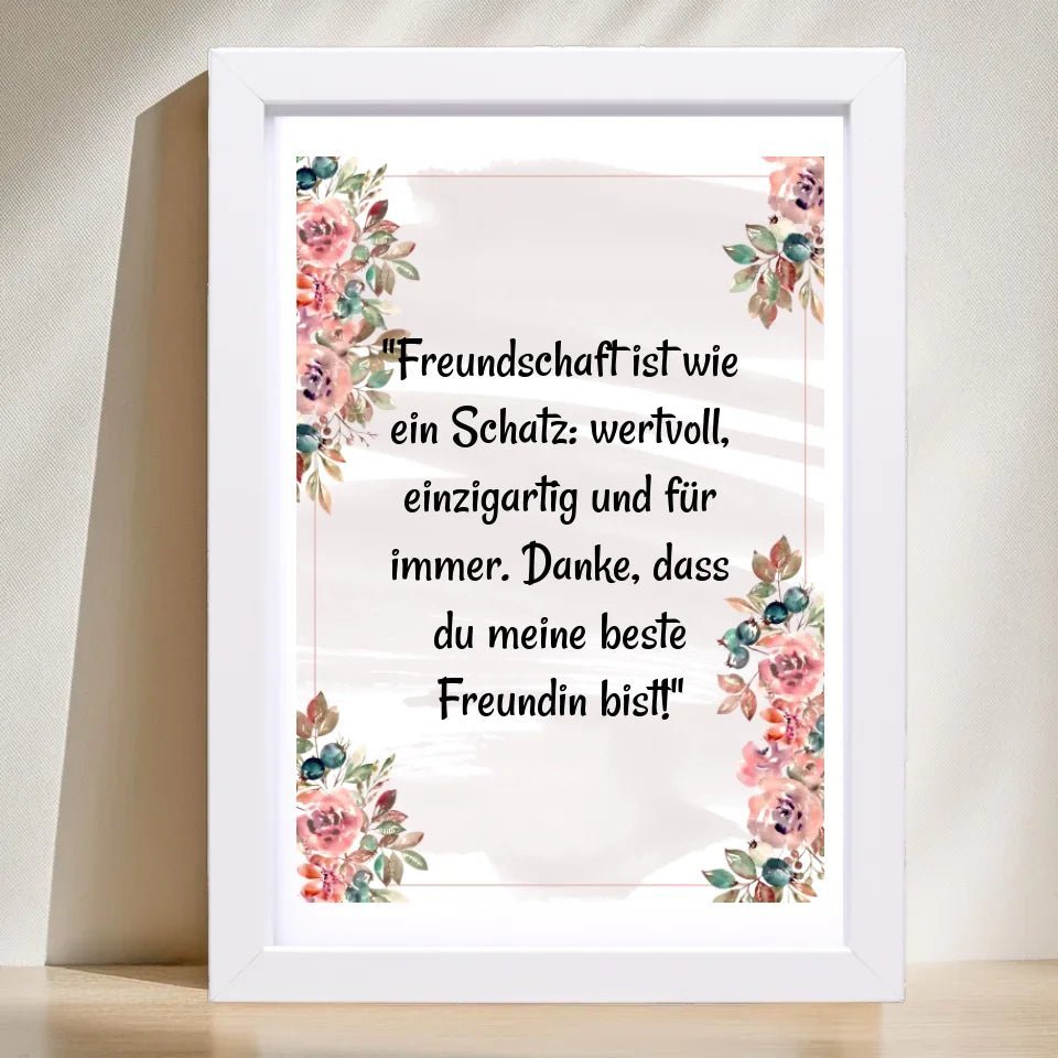 Beste Freundin Spruch Poster Geschenk selber gestalten - Cantty
