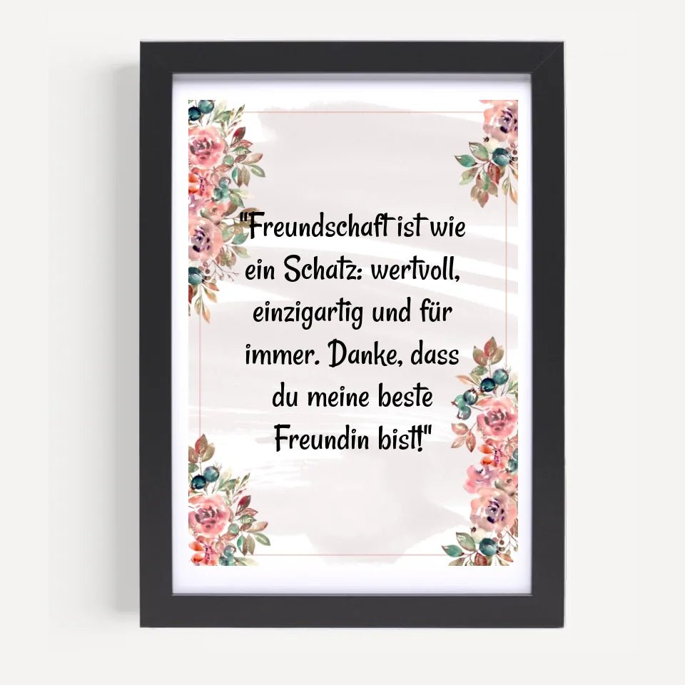 Beste Freundin Spruch Poster Geschenk selber gestalten - Cantty