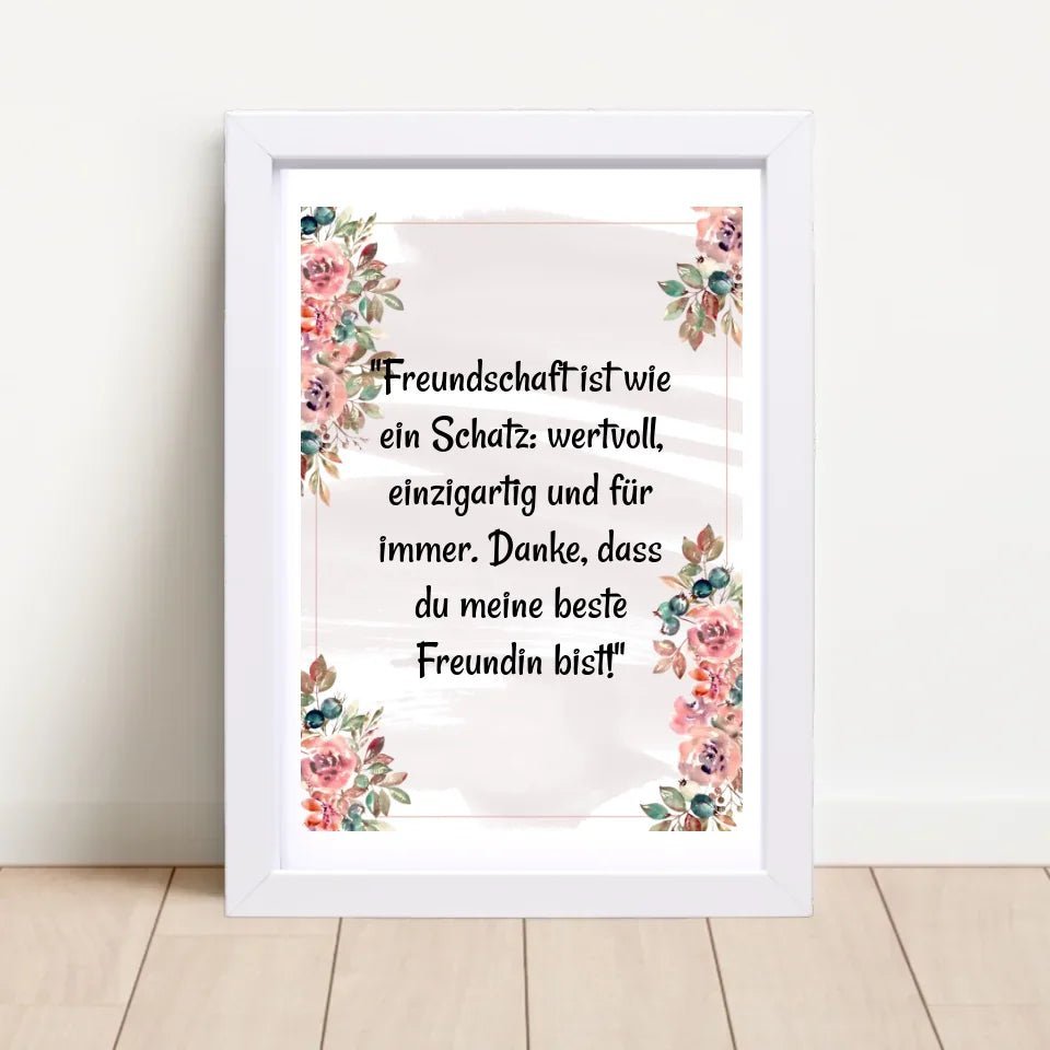 Beste Freundin Spruch Poster Geschenk selber gestalten - Cantty
