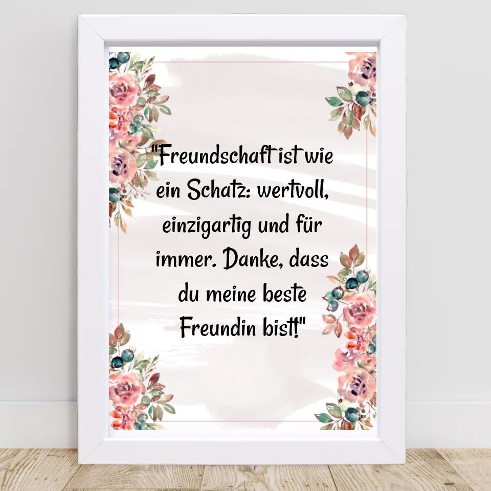 Beste Freundin Spruch Poster Geschenk selber gestalten - Cantty