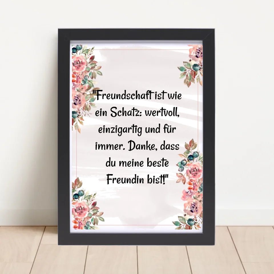 Beste Freundin Spruch Poster Geschenk selber gestalten - Cantty