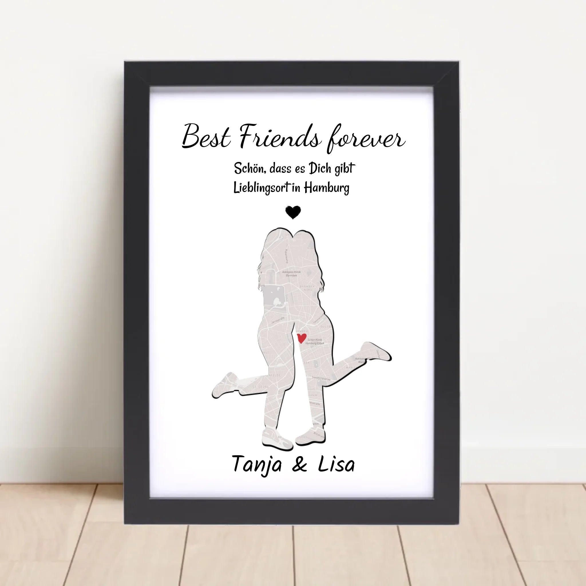 Beste Freundin STadtkarte Koordinatenposter Lieblingsort Geschenk personalisiert - Cantty