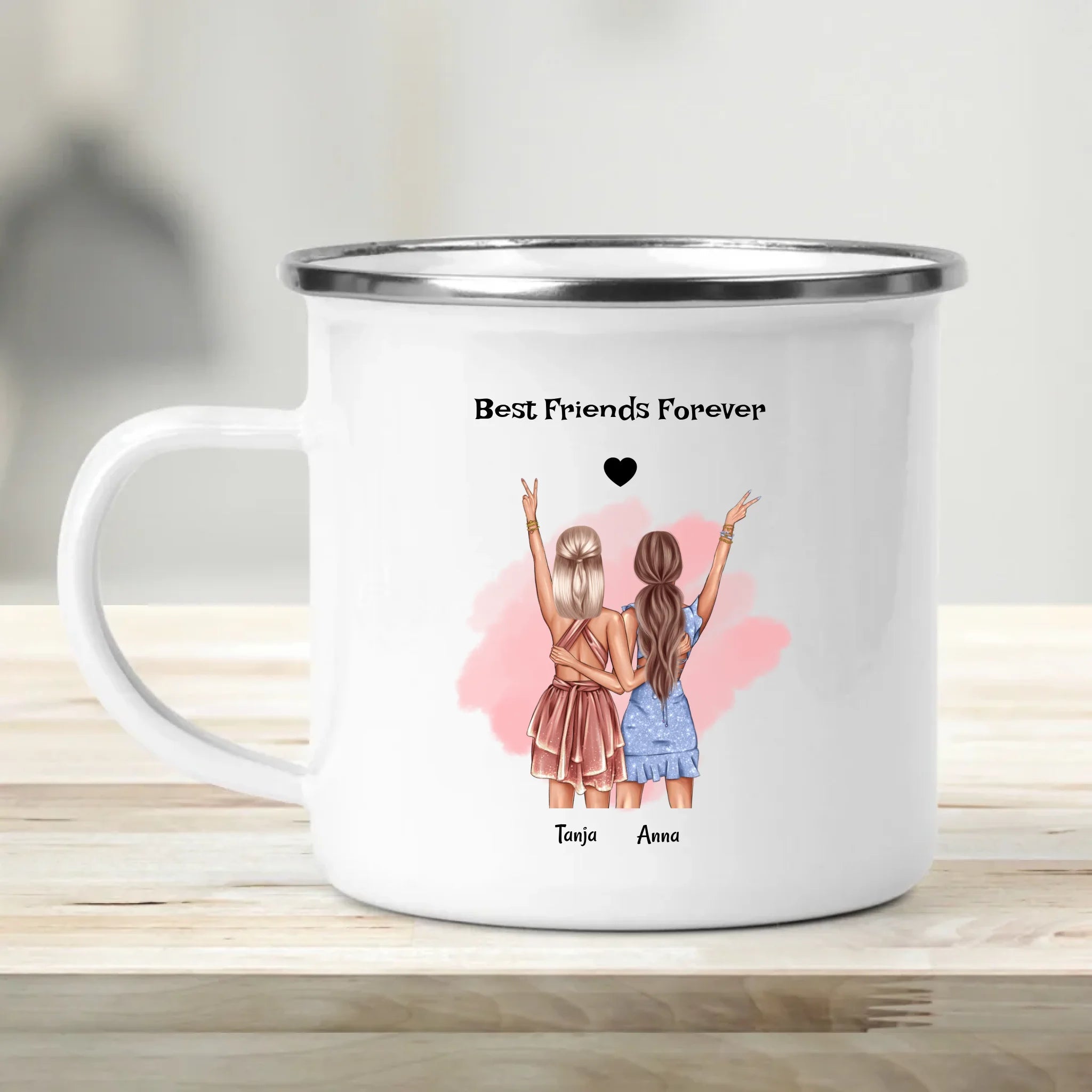 Beste Freundin Tasse für 2 Personen Geschenk personalisiert - Cantty