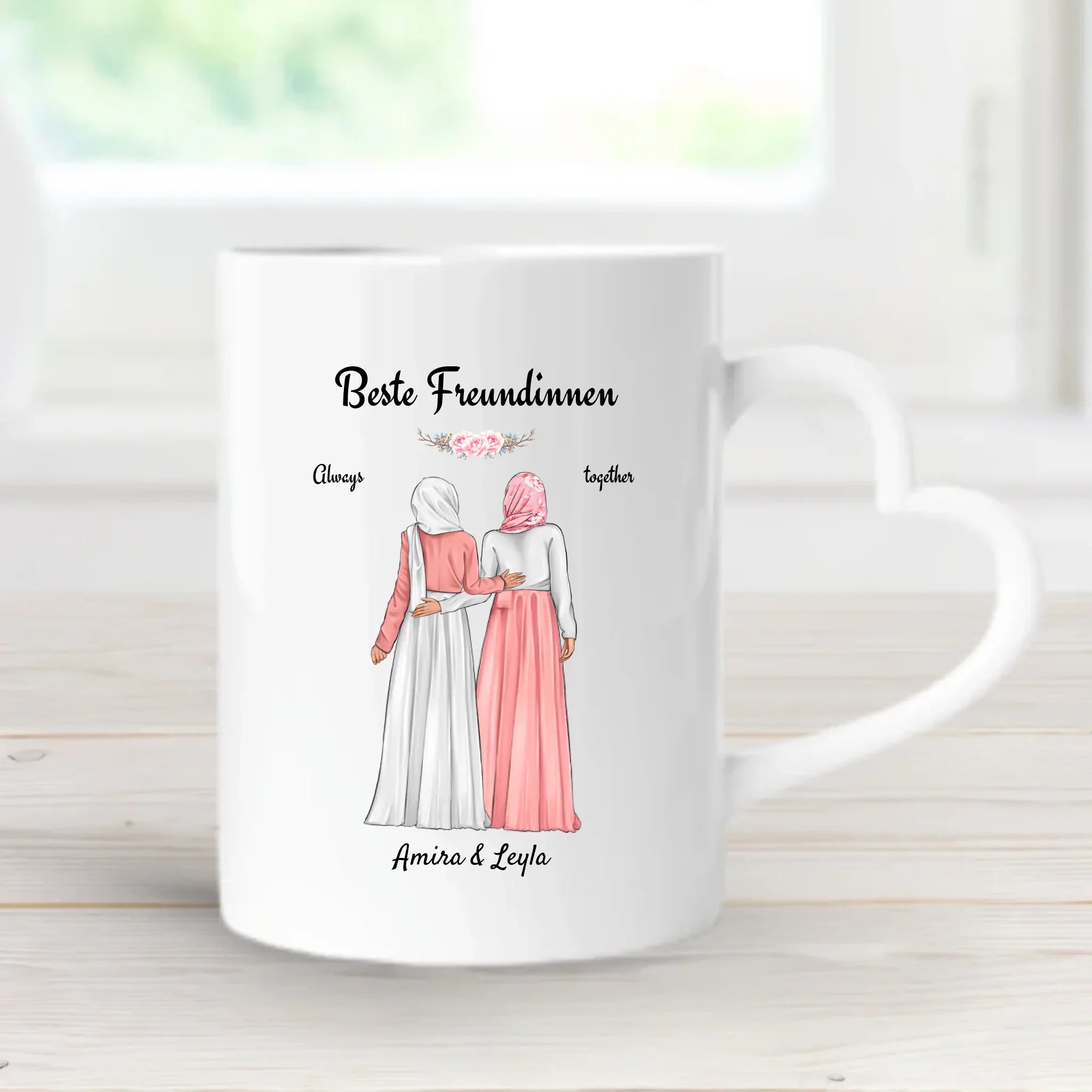 Beste Freundin Tasse mit muslimischer Kleidung Kopftuch Burqa Hijab - Cantty