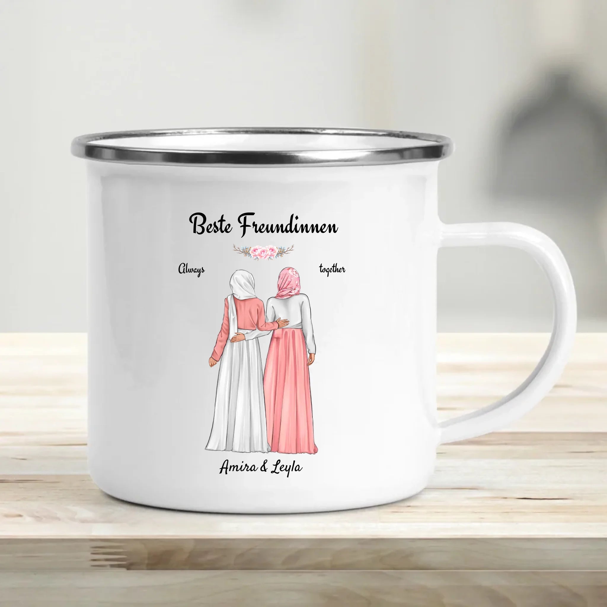 Beste Freundin Tasse mit muslimischer Kleidung Kopftuch Burqa Hijab - Cantty