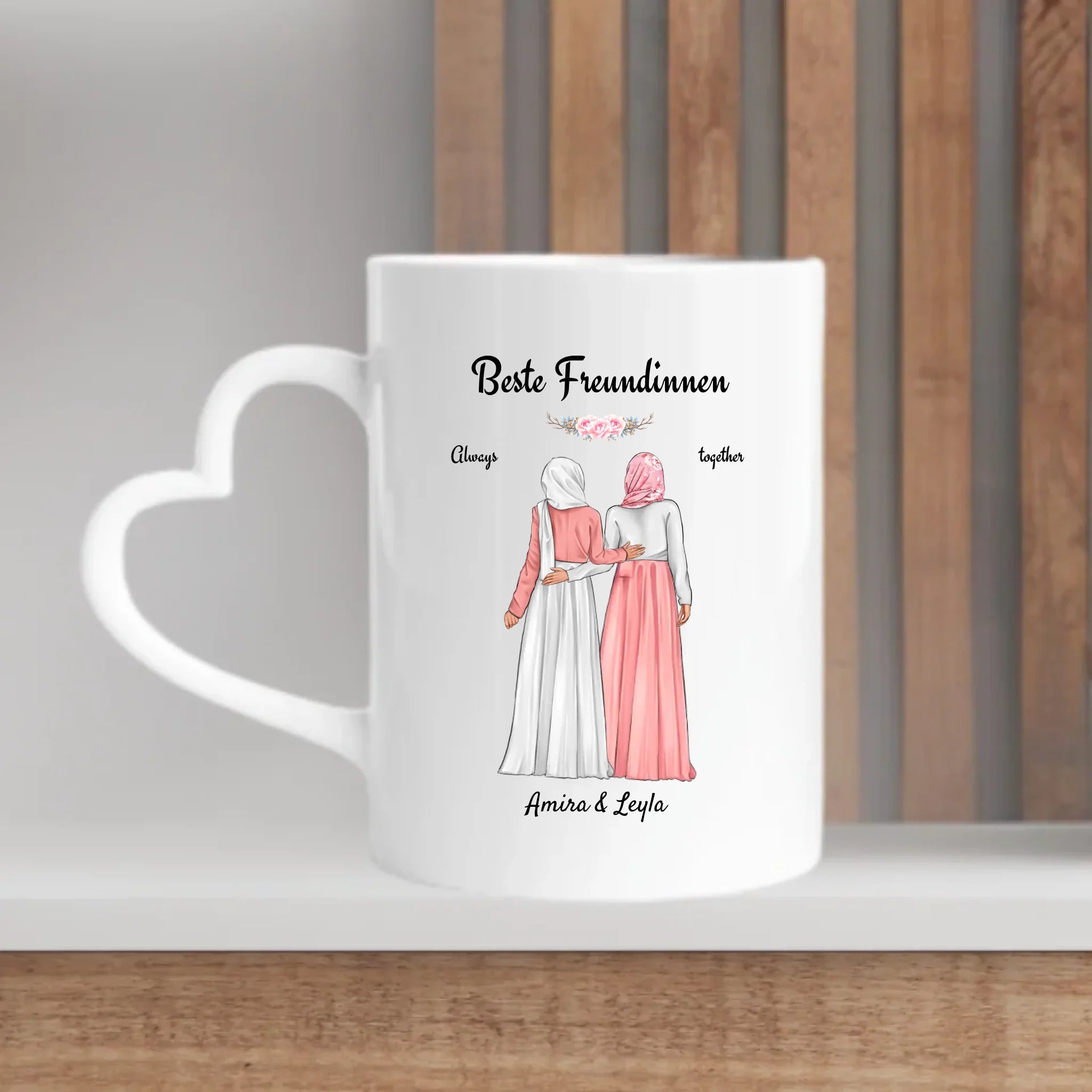 Beste Freundin Tasse mit muslimischer Kleidung Kopftuch Burqa Hijab - Cantty