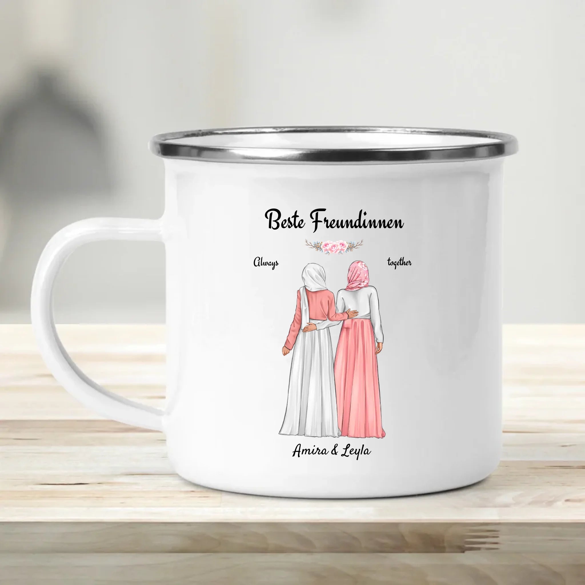 Beste Freundin Tasse mit muslimischer Kleidung Kopftuch Burqa Hijab - Cantty