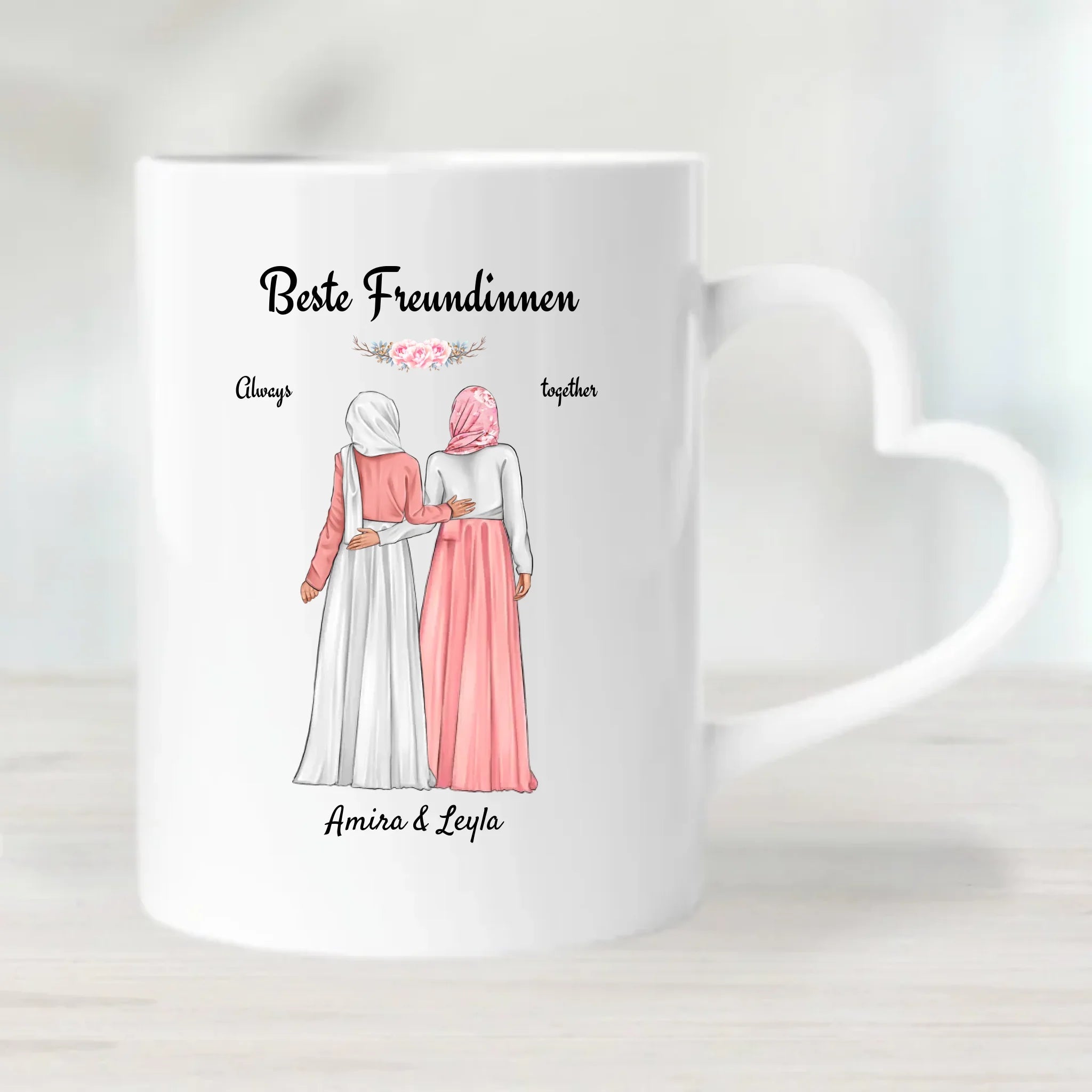Beste Freundin Tasse mit muslimischer Kleidung Kopftuch Burqa Hijab - Cantty