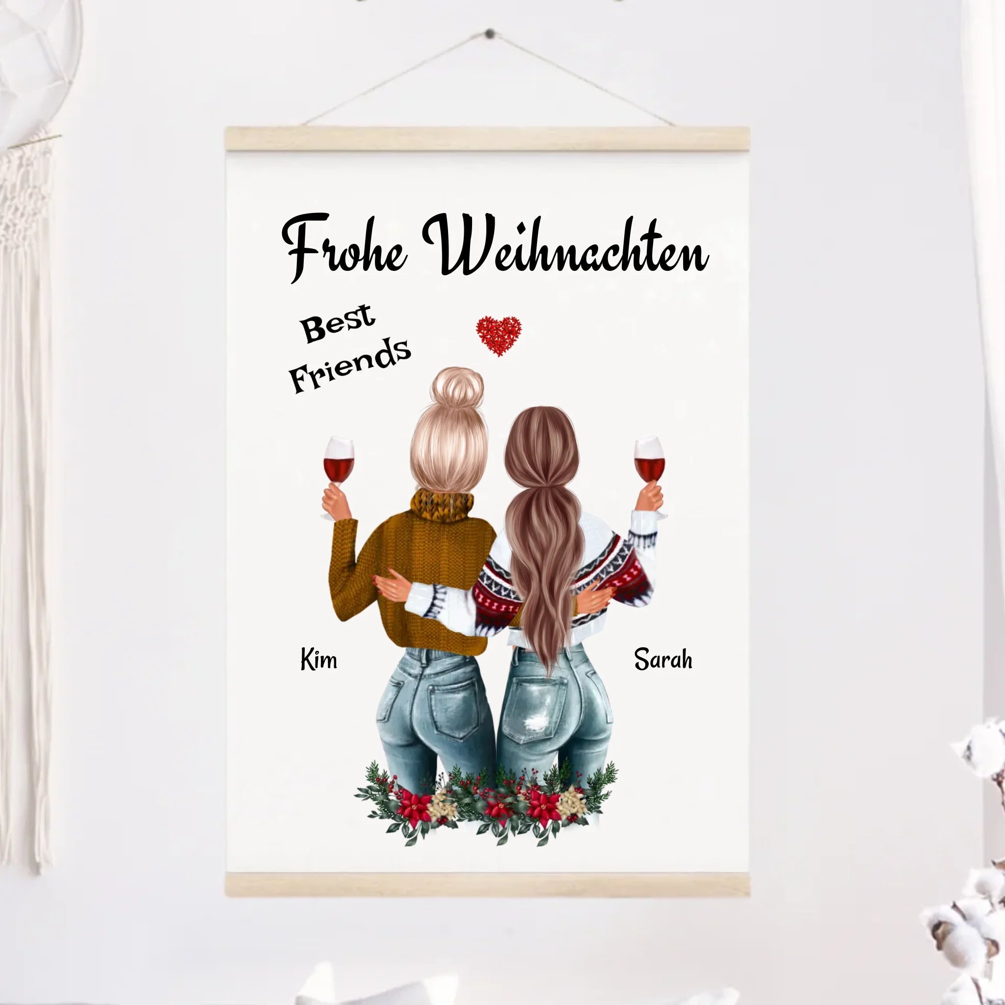 Beste Freundinnen - 2 Personen - Bild Leinwanddruck Weihnachtsgeschenk - Cantty