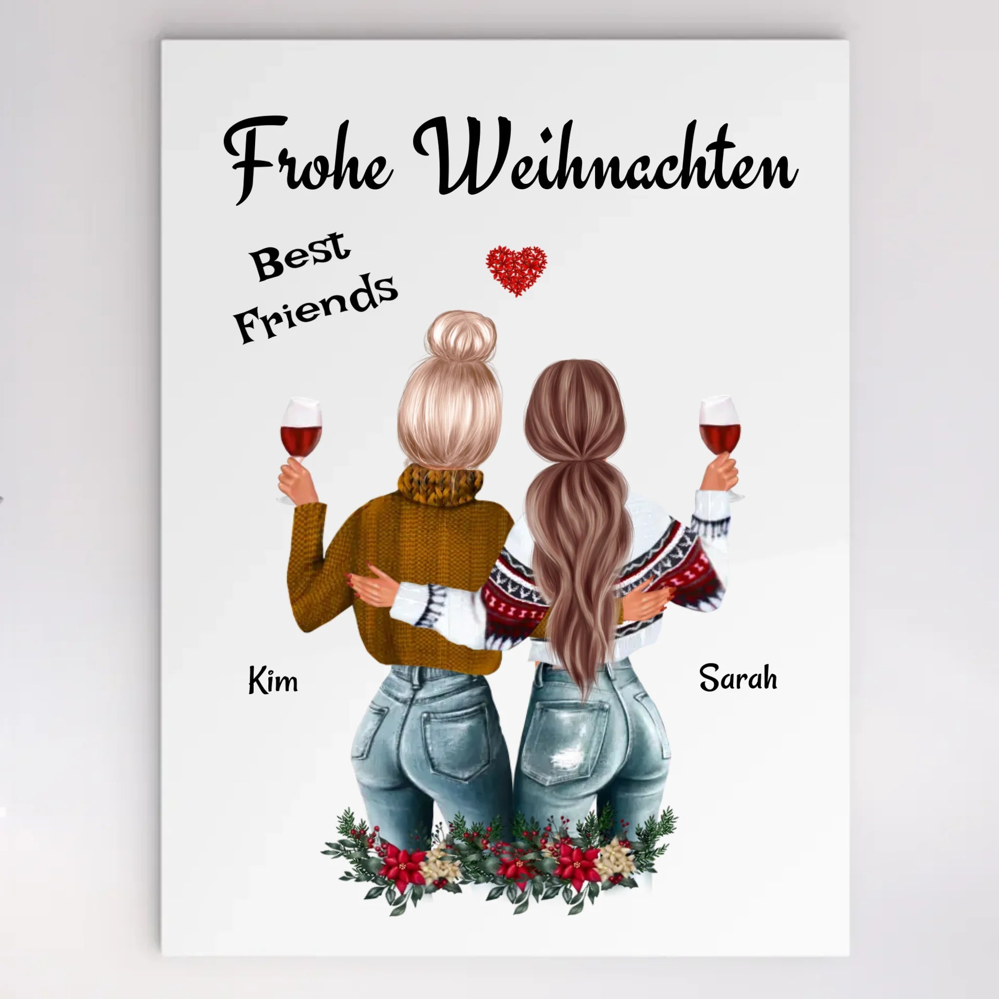 Beste Freundinnen Acrylglas Bild Geschenk personalisiert mit Namen & Spruch - Cantty