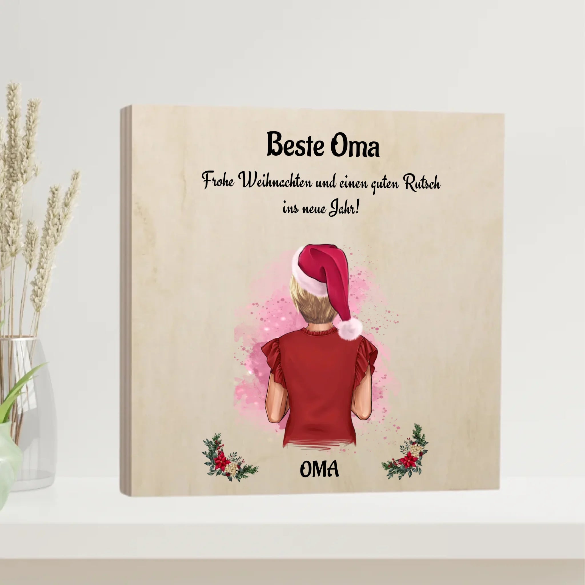 Beste Oma Echtholz Bild Geschenk Weihnachten - Cantty