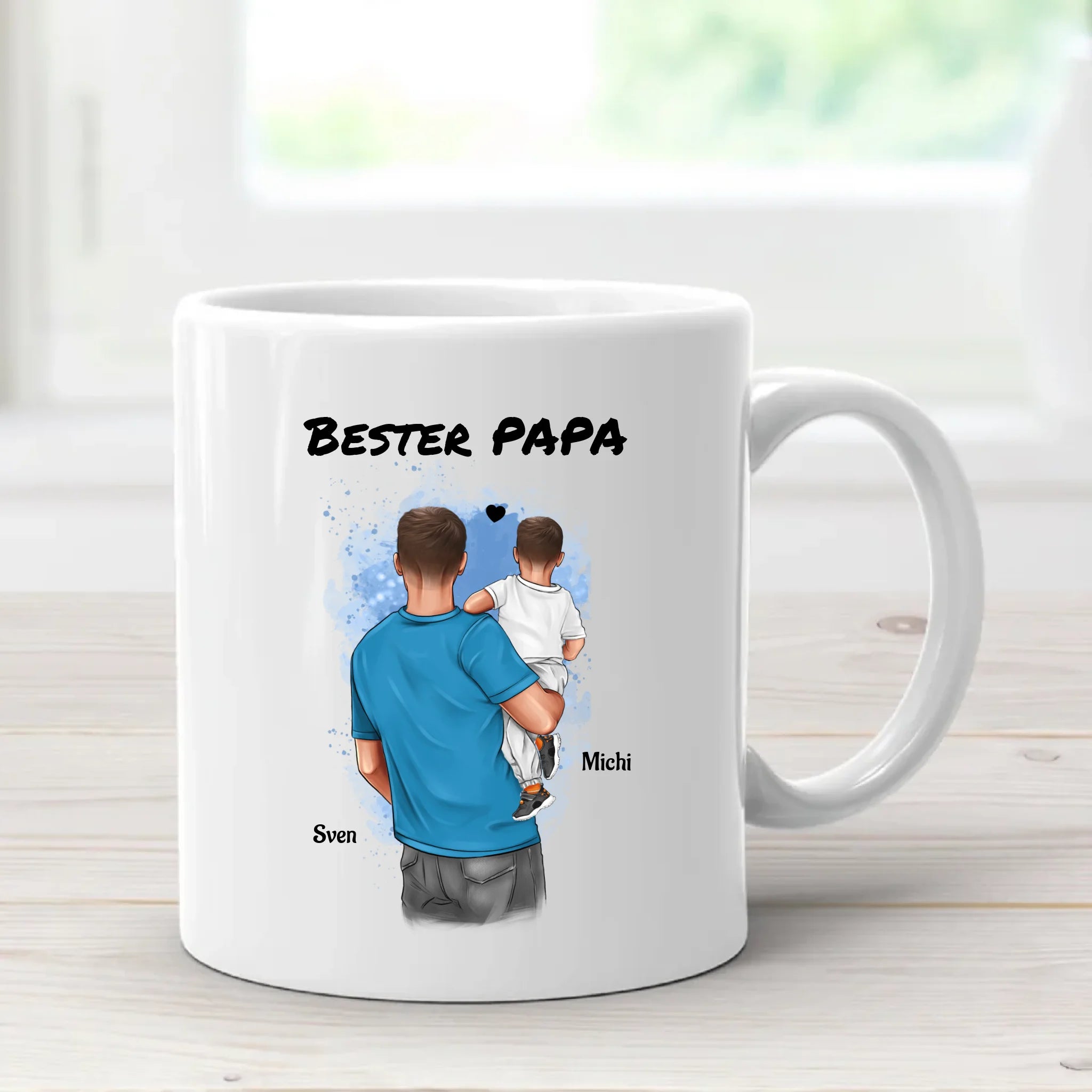 Bester Papa Tasse Geschenk mit Namen zum Geburtstag, Vatertag & Weihnachten - Cantty