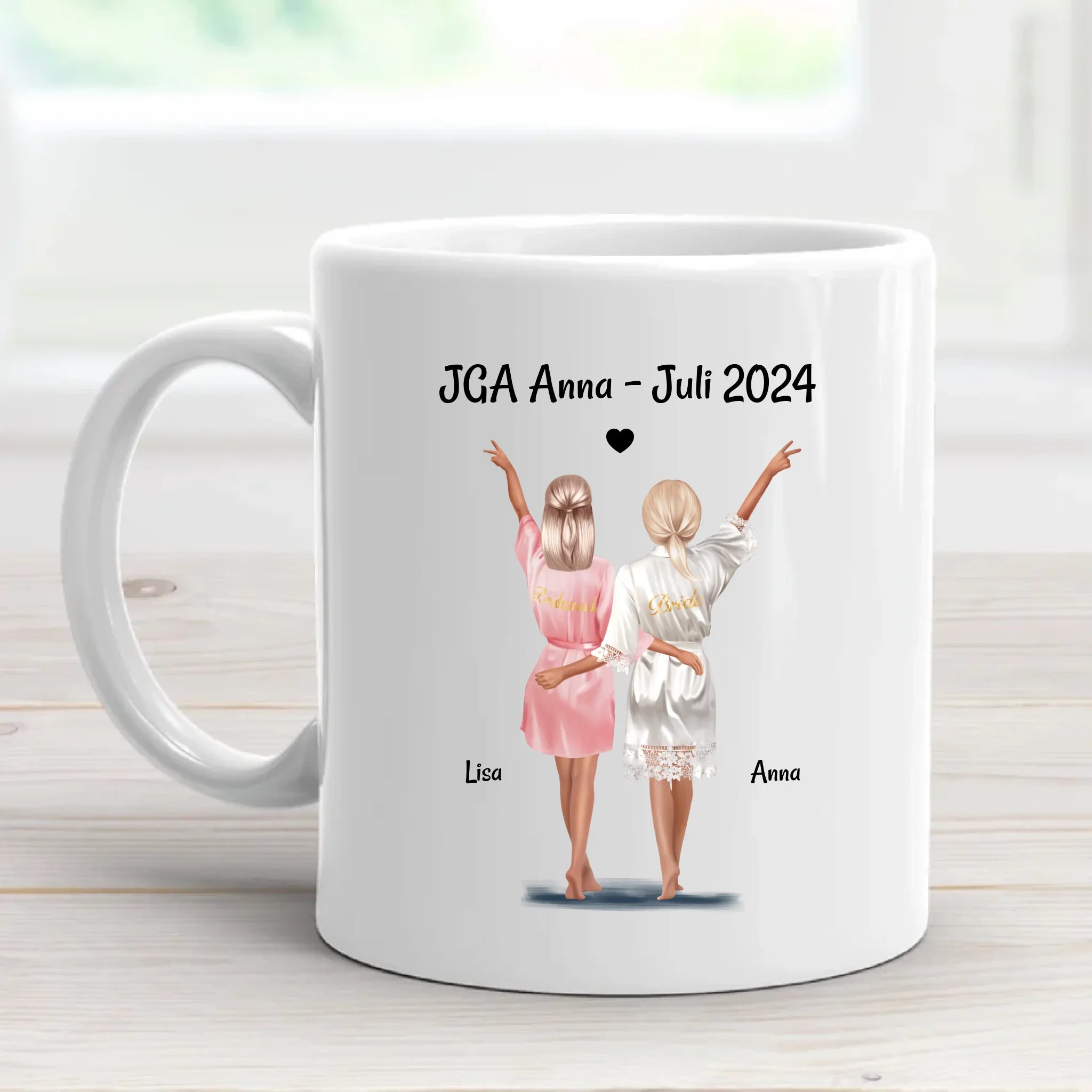 Braut & Brautjungfer Tasse JGA Geschenk personalisiert - Cantty