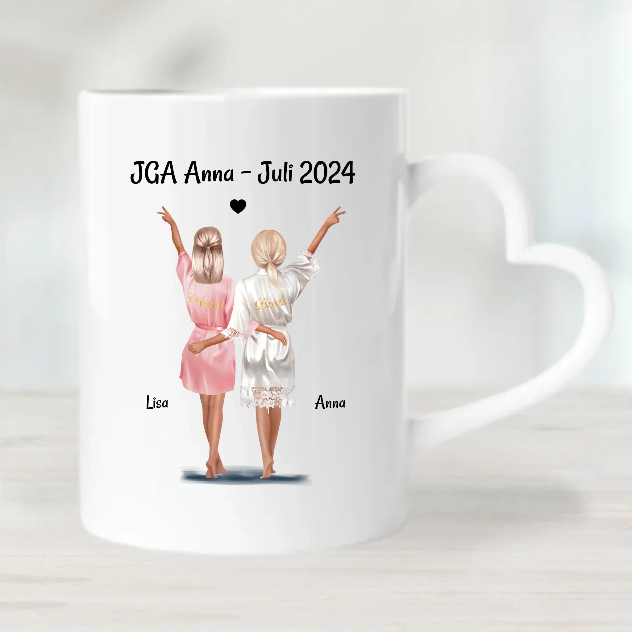 Braut & Brautjungfer Tasse JGA Geschenk personalisiert - Cantty