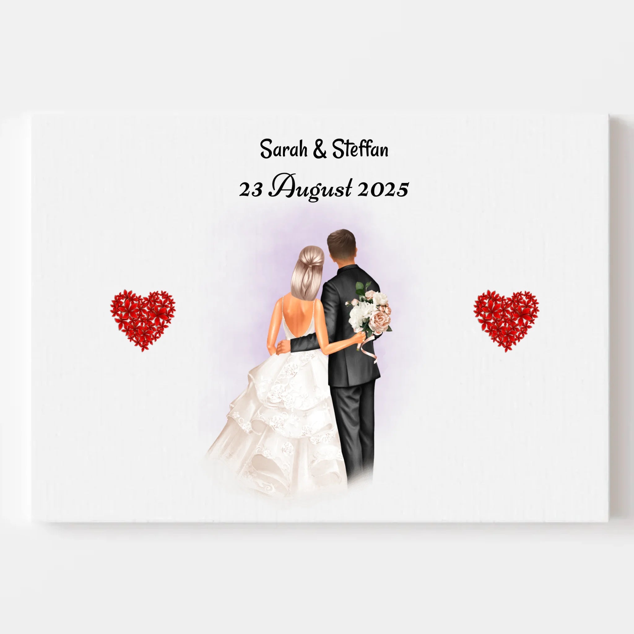 Brautpaar Geschenk personalisiert Leinwandbild - Cantty