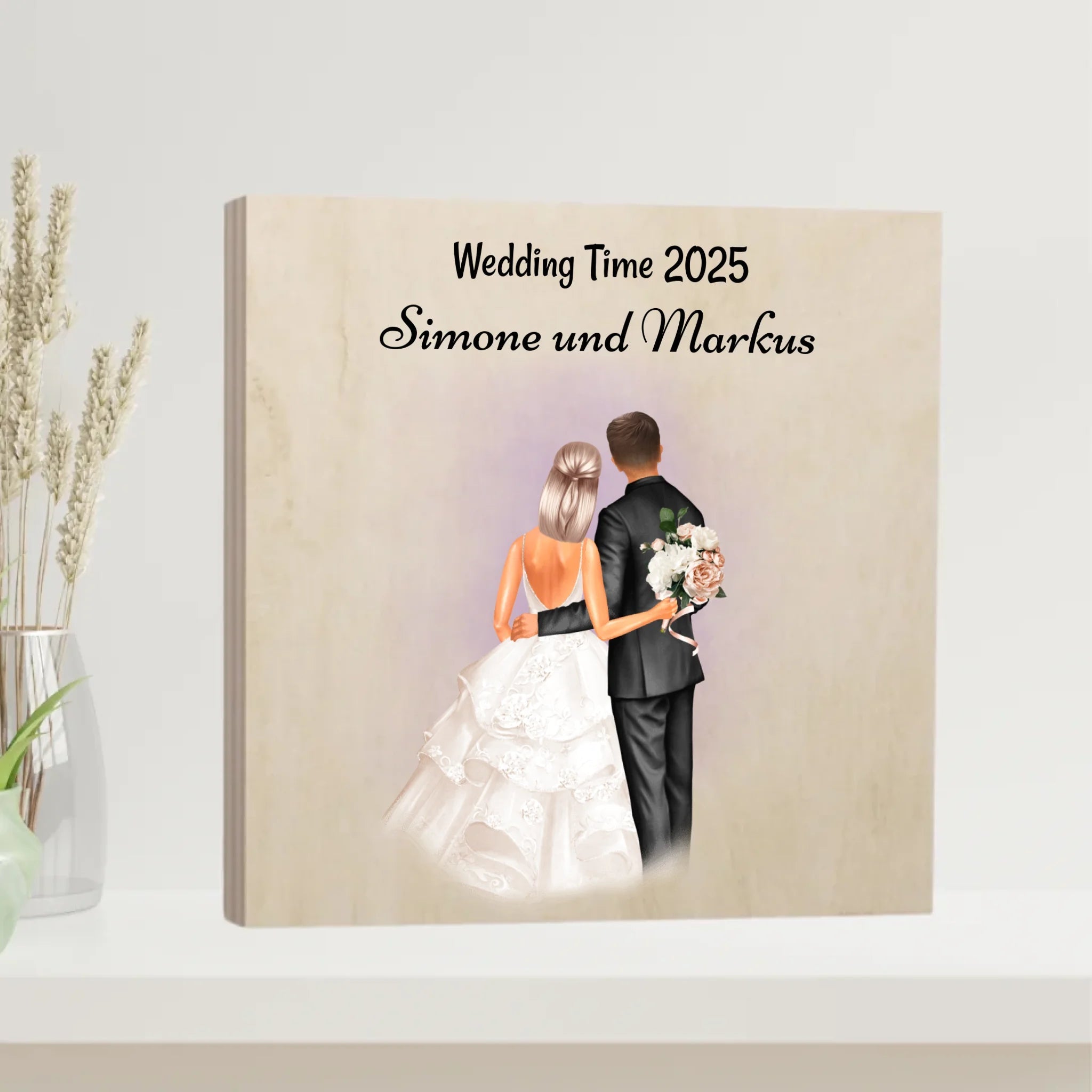 Brautpaar Geschenkidee Holdruck Bild personalisiert - Cantty