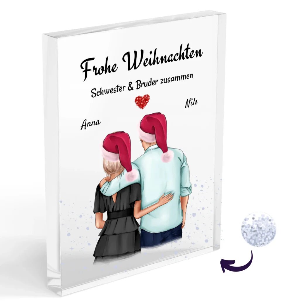 Bruder Schwester Weihnachtsgeschenk Acrylglas Bild Geschwister - Cantty