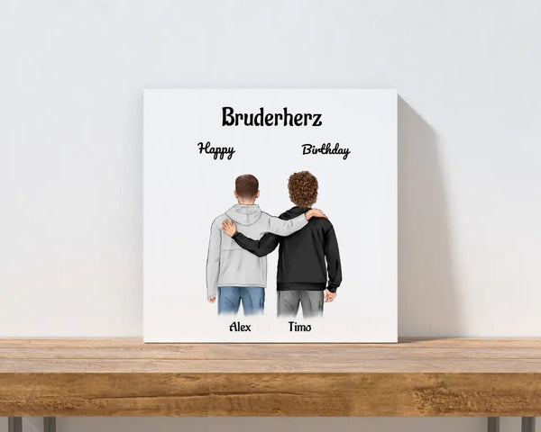 Bruderherz Geburtstag Geschenk Leinwandbild personalisiert - Cantty