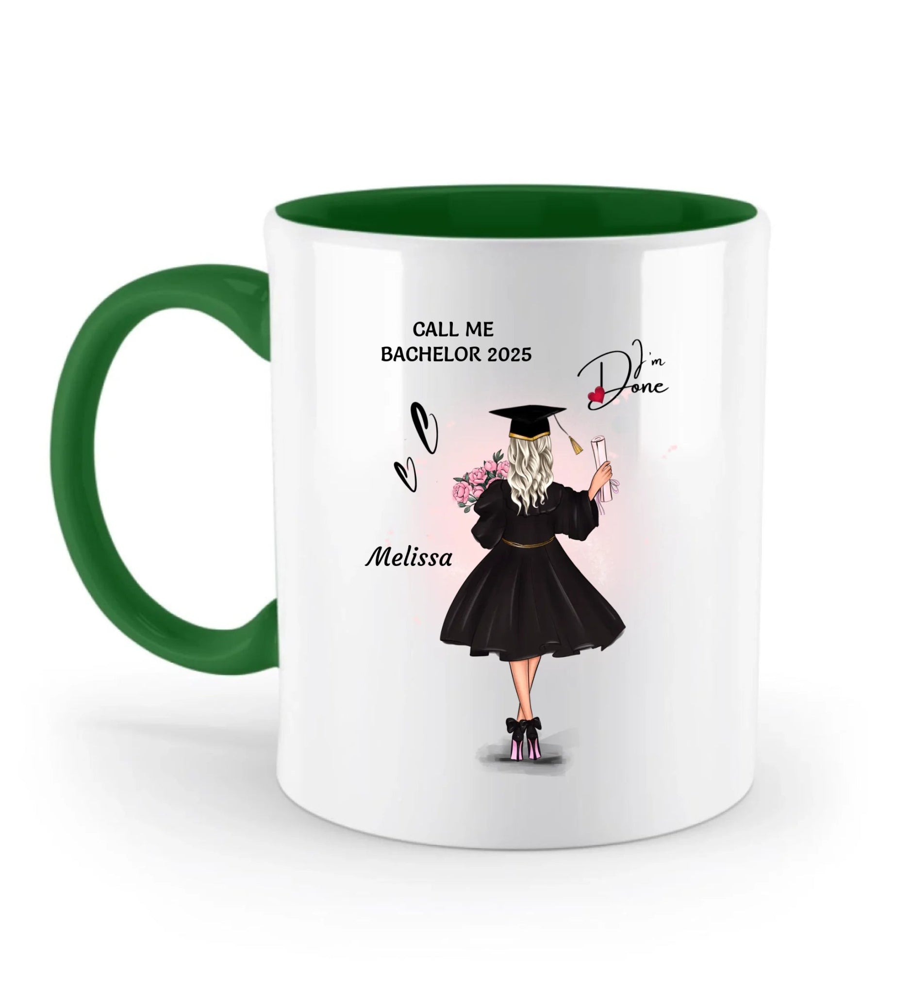 Call me Bachelor Tasse Mädchen Geschenk zum Abschluss personalisiert - Cantty