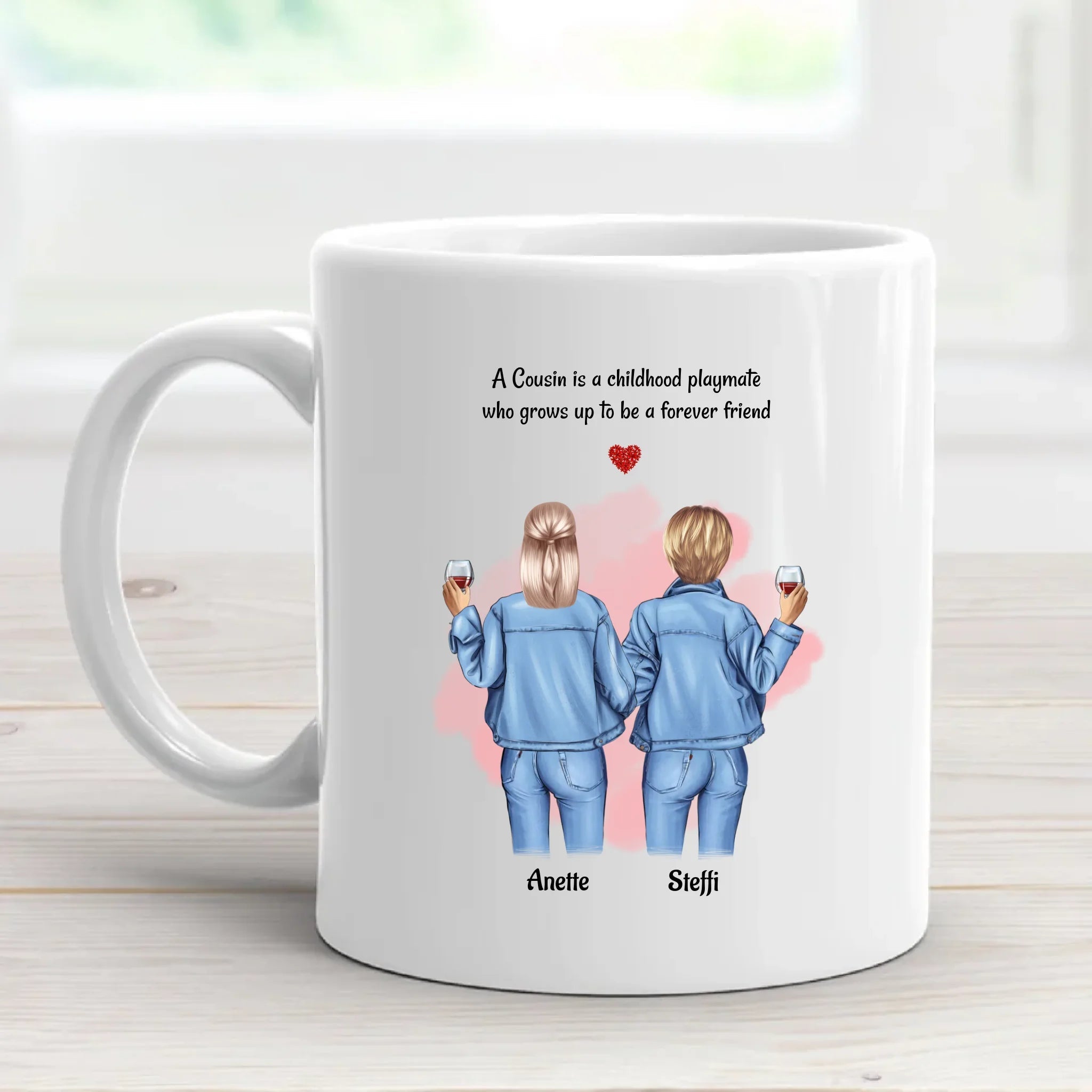 Cousine Herztasse Geschenk Geburtstag & Weihnachten personalisiert - Cantty