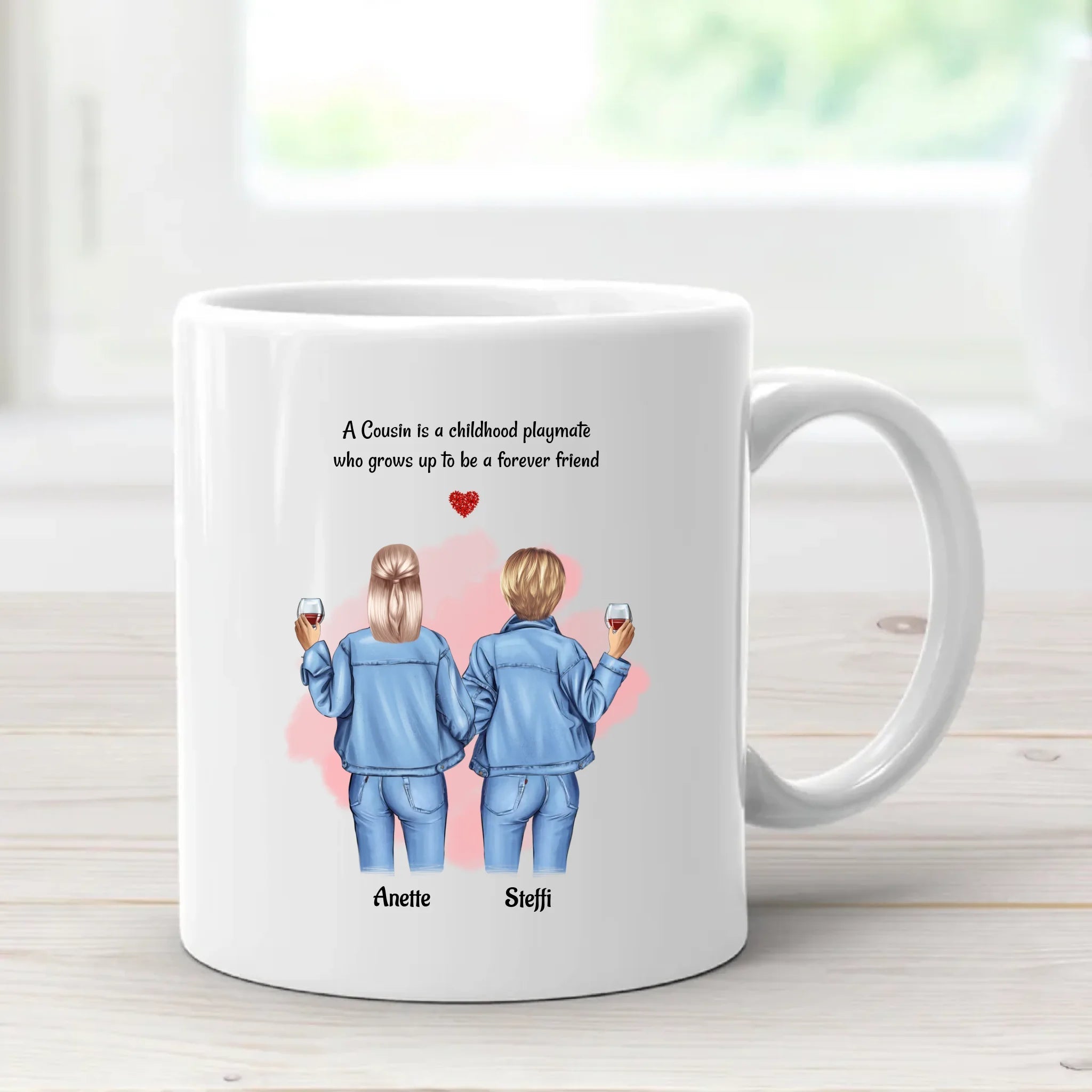 Cousine Herztasse Geschenk Geburtstag & Weihnachten personalisiert - Cantty