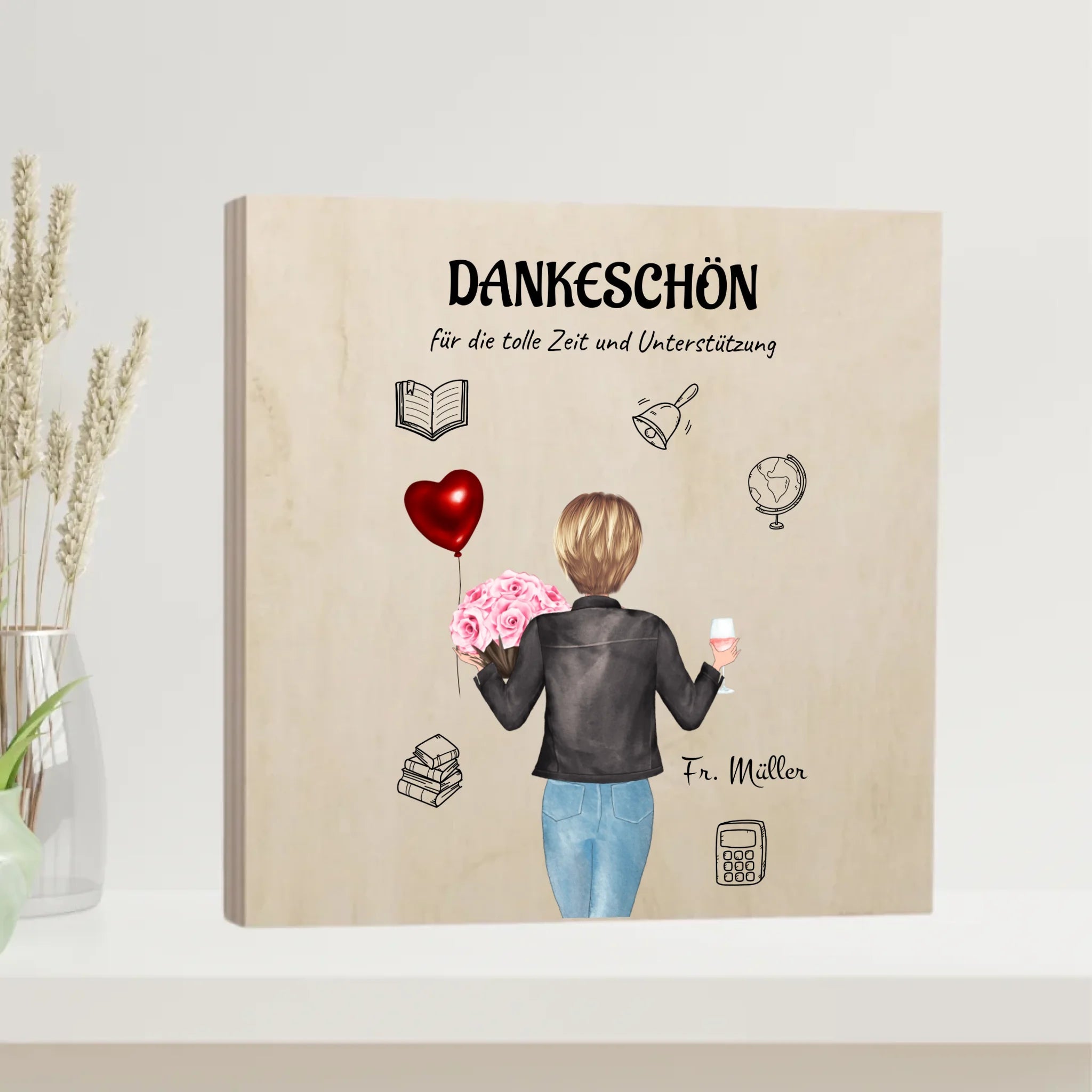 Danke Geschenk Erzieherin Holz Bild personalisiert - Cantty