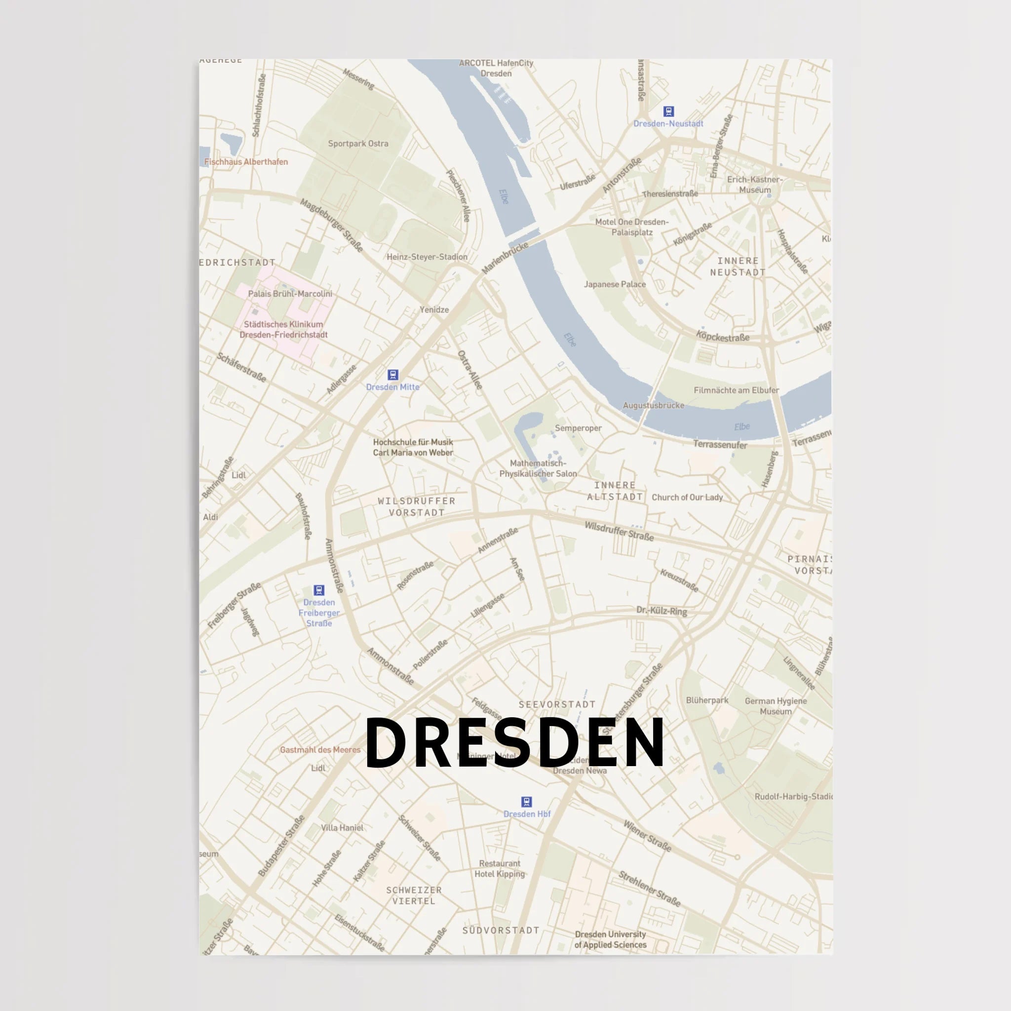 Dresden Lieblingsstadt Koordinaten Stadtkarte Poster personalisiert - Cantty