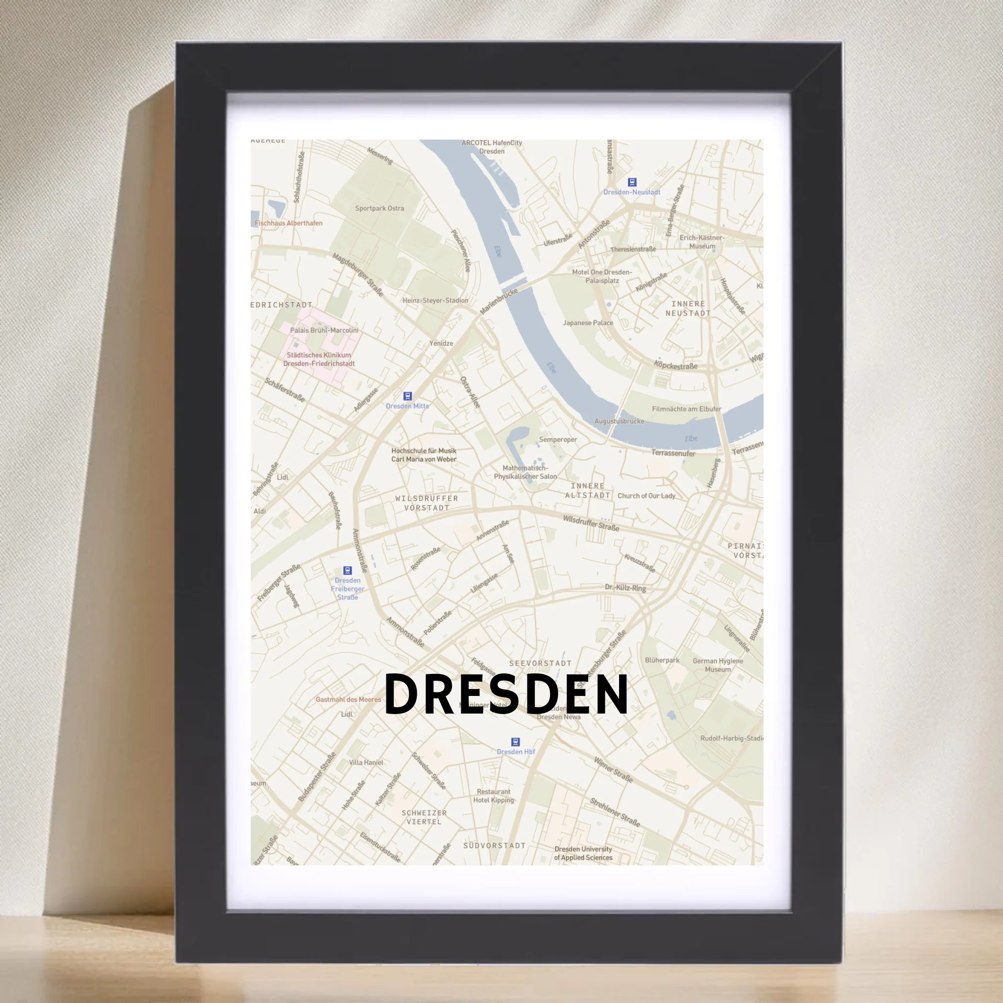 Dresden Lieblingsstadt Koordinaten Stadtkarte Poster personalisiert - Cantty