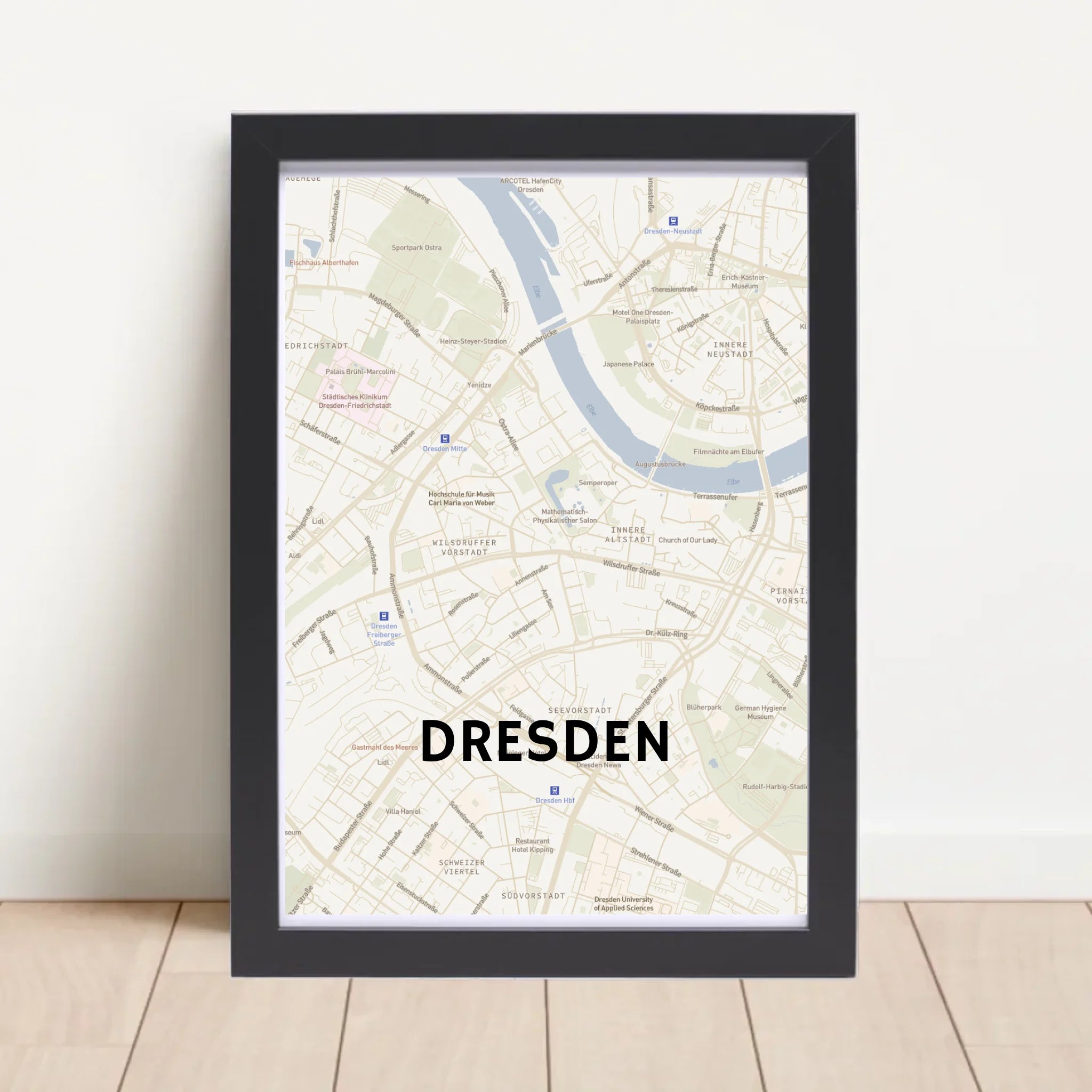 Dresden Lieblingsstadt Koordinaten Stadtkarte Poster personalisiert - Cantty