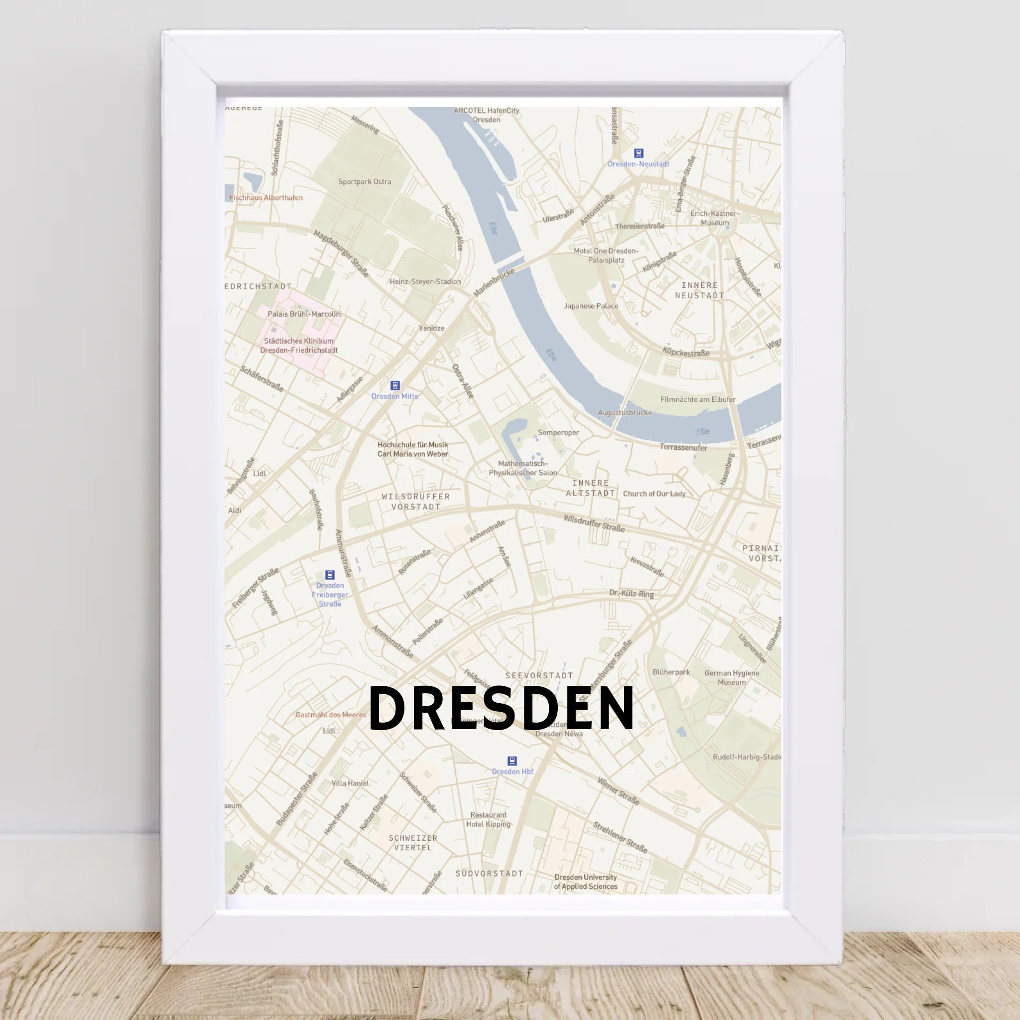 Dresden Lieblingsstadt Koordinaten Stadtkarte Poster personalisiert - Cantty