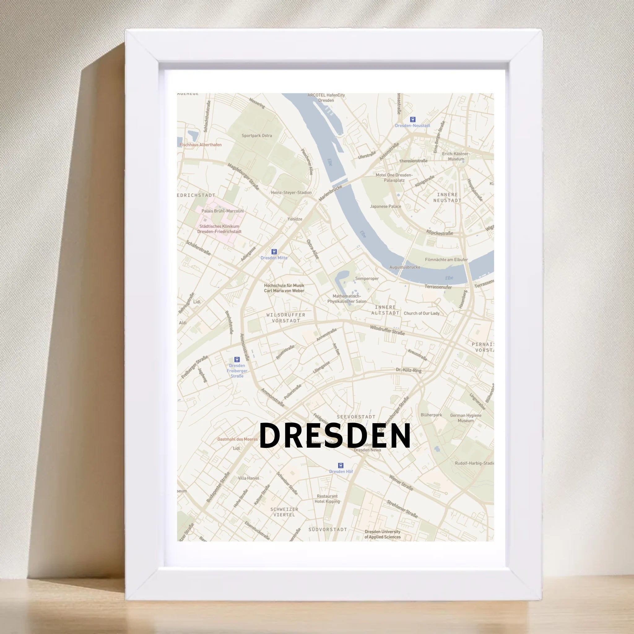 Dresden Lieblingsstadt Koordinaten Stadtkarte Poster personalisiert - Cantty