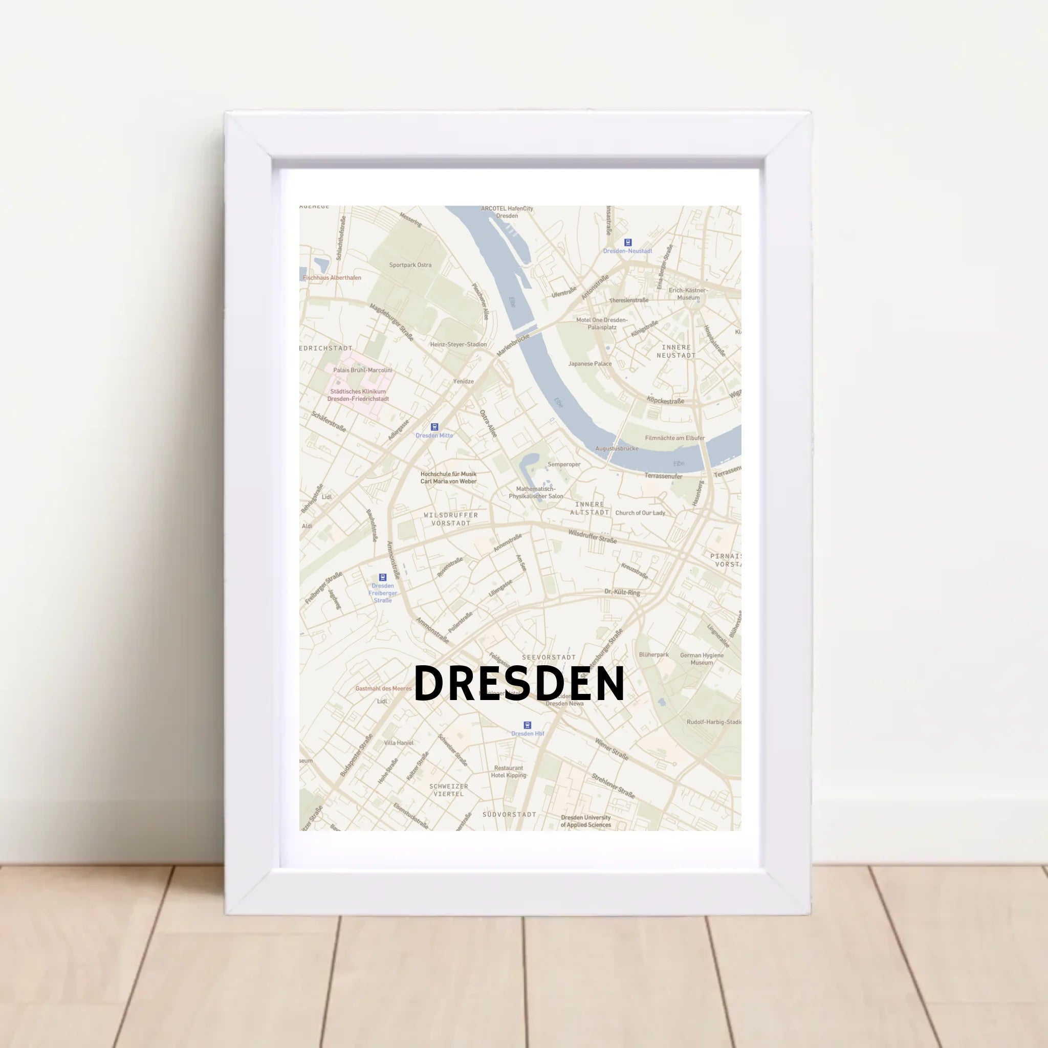Dresden Lieblingsstadt Koordinaten Stadtkarte Poster personalisiert - Cantty