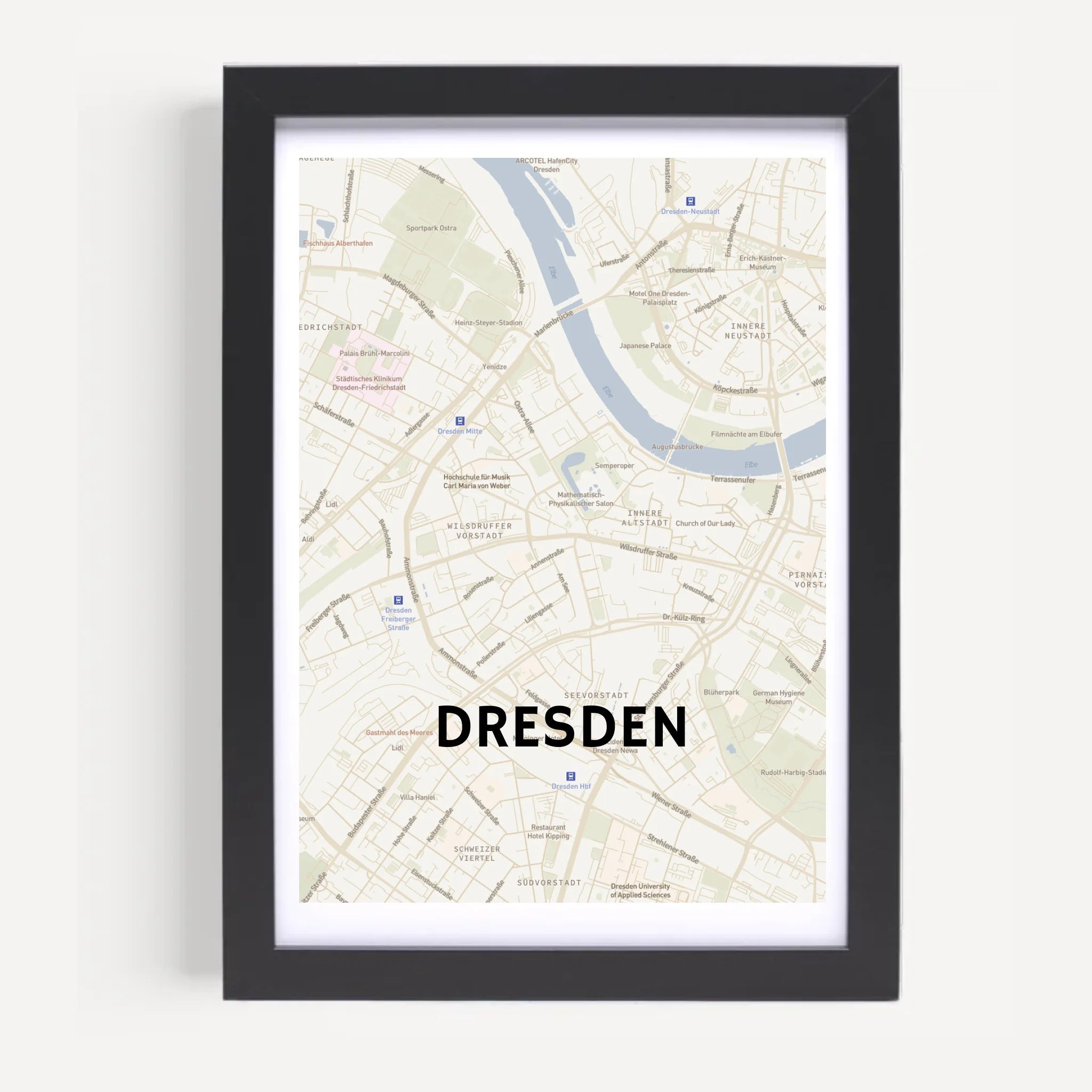 Dresden Lieblingsstadt Koordinaten Stadtkarte Poster personalisiert - Cantty