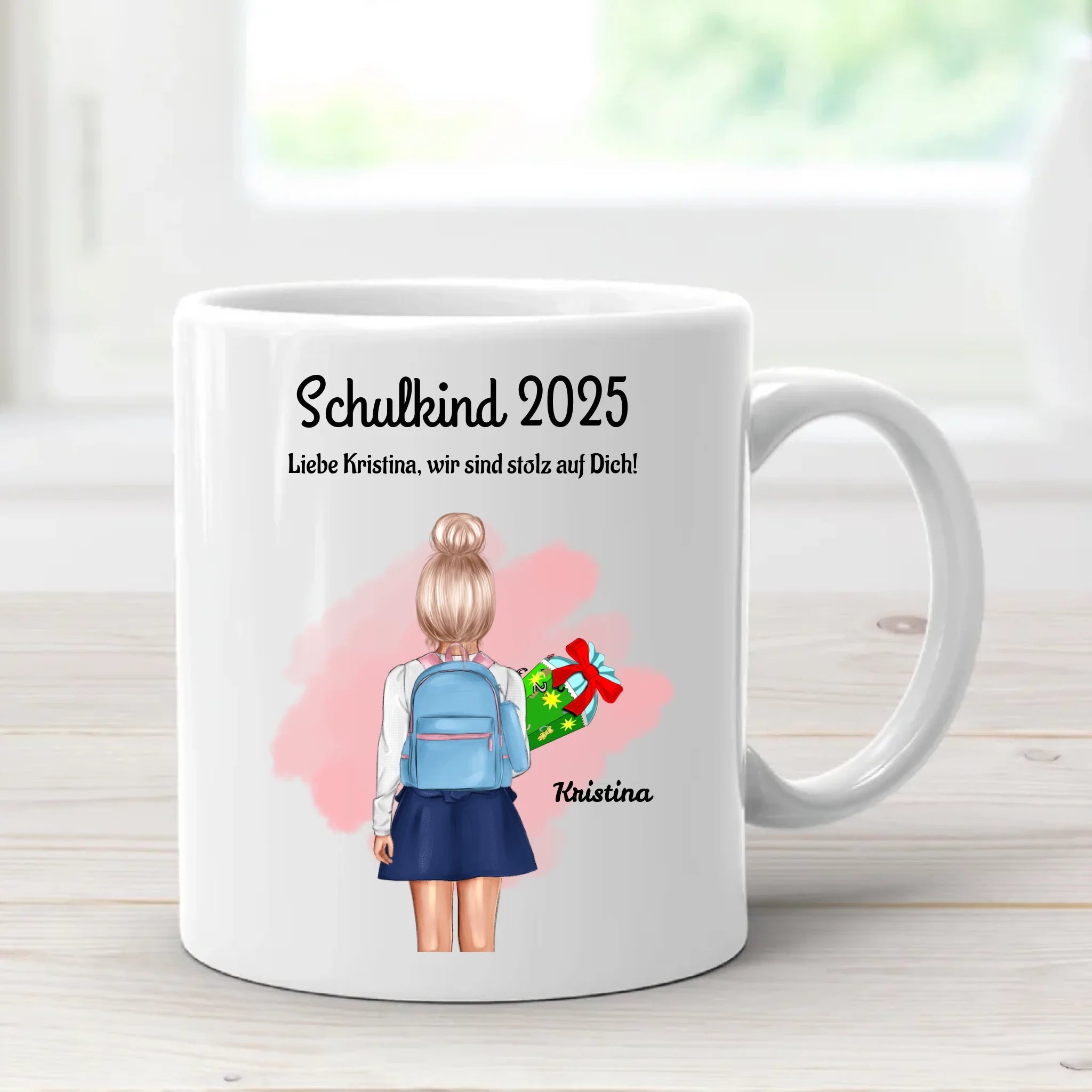 Einschulung Tasse Geschenk Mädchen Schulkind personalisiert - Cantty
