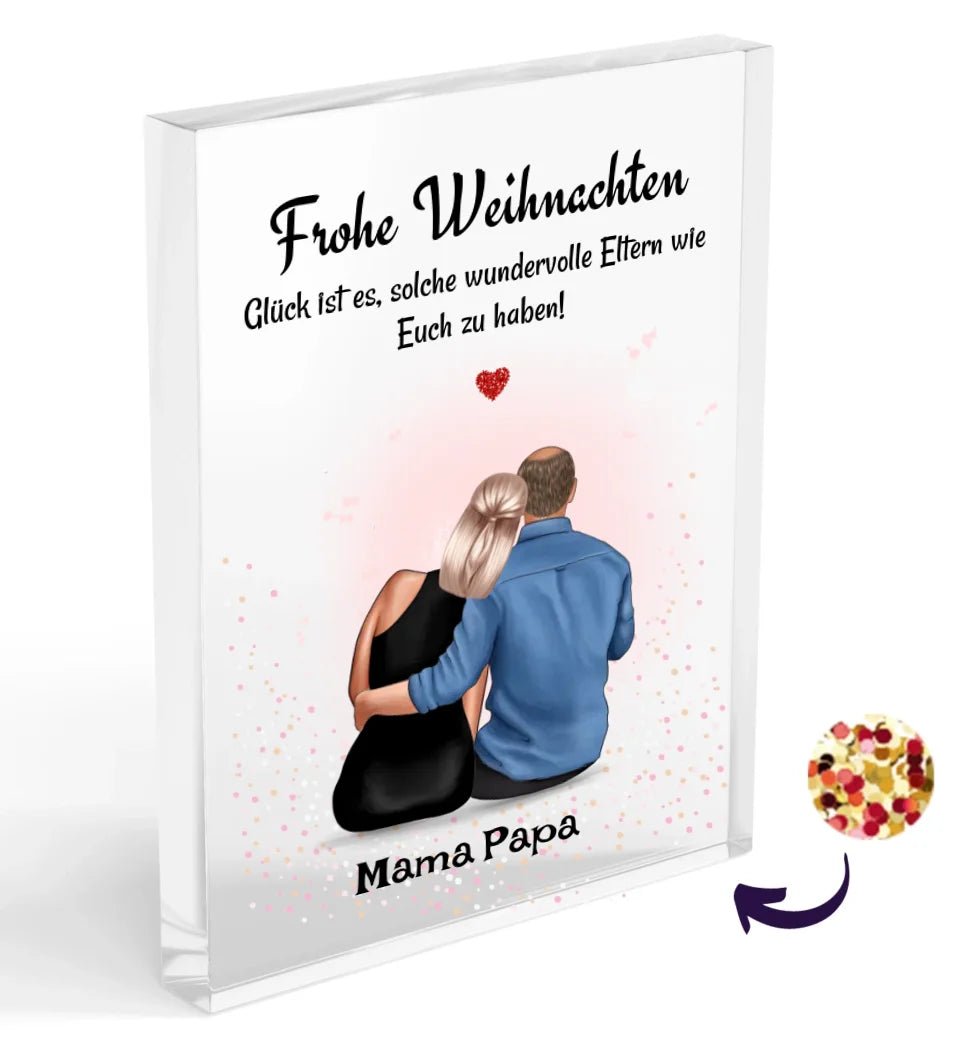 Eltern Weihnachtsgeschenk Acrylglas Bild personalisiert - Cantty