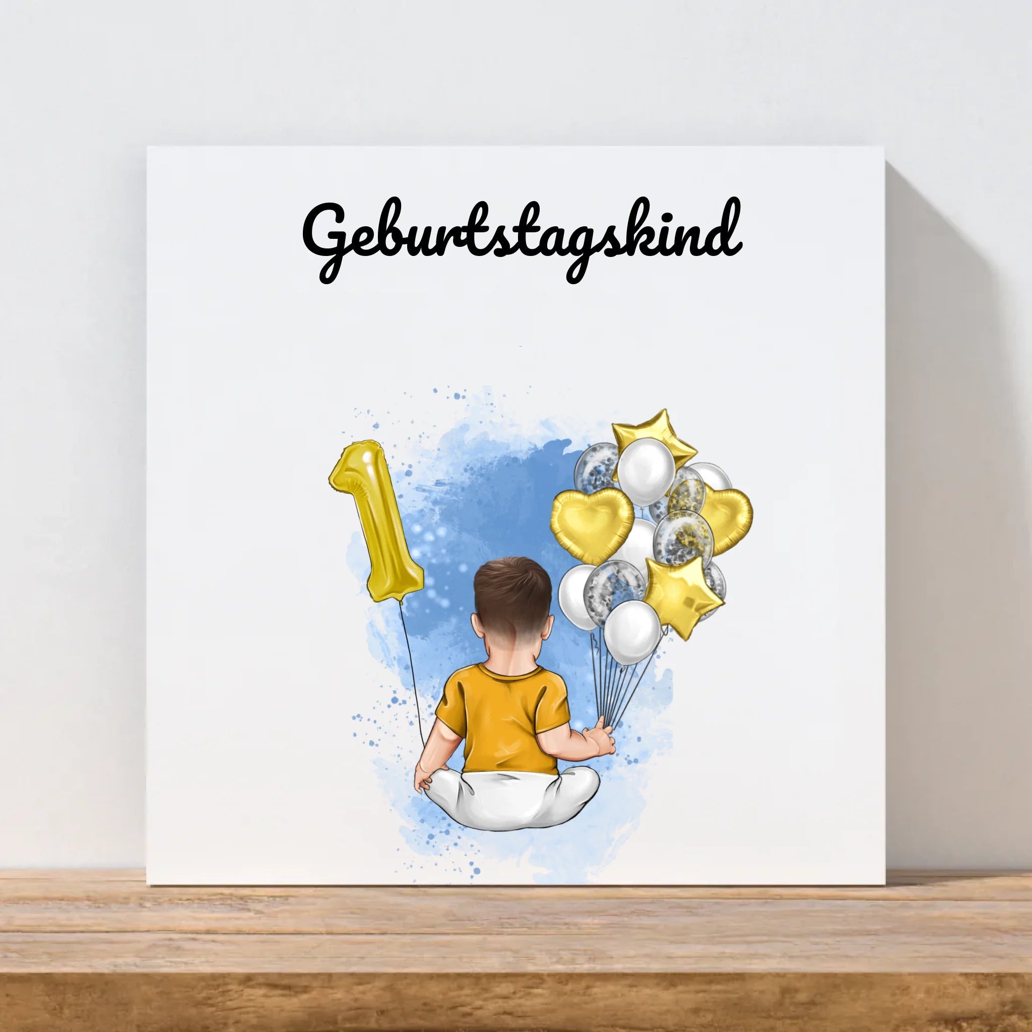 Erster Geburtstag Junge Gastgeschenk Leinwand Bild - Cantty