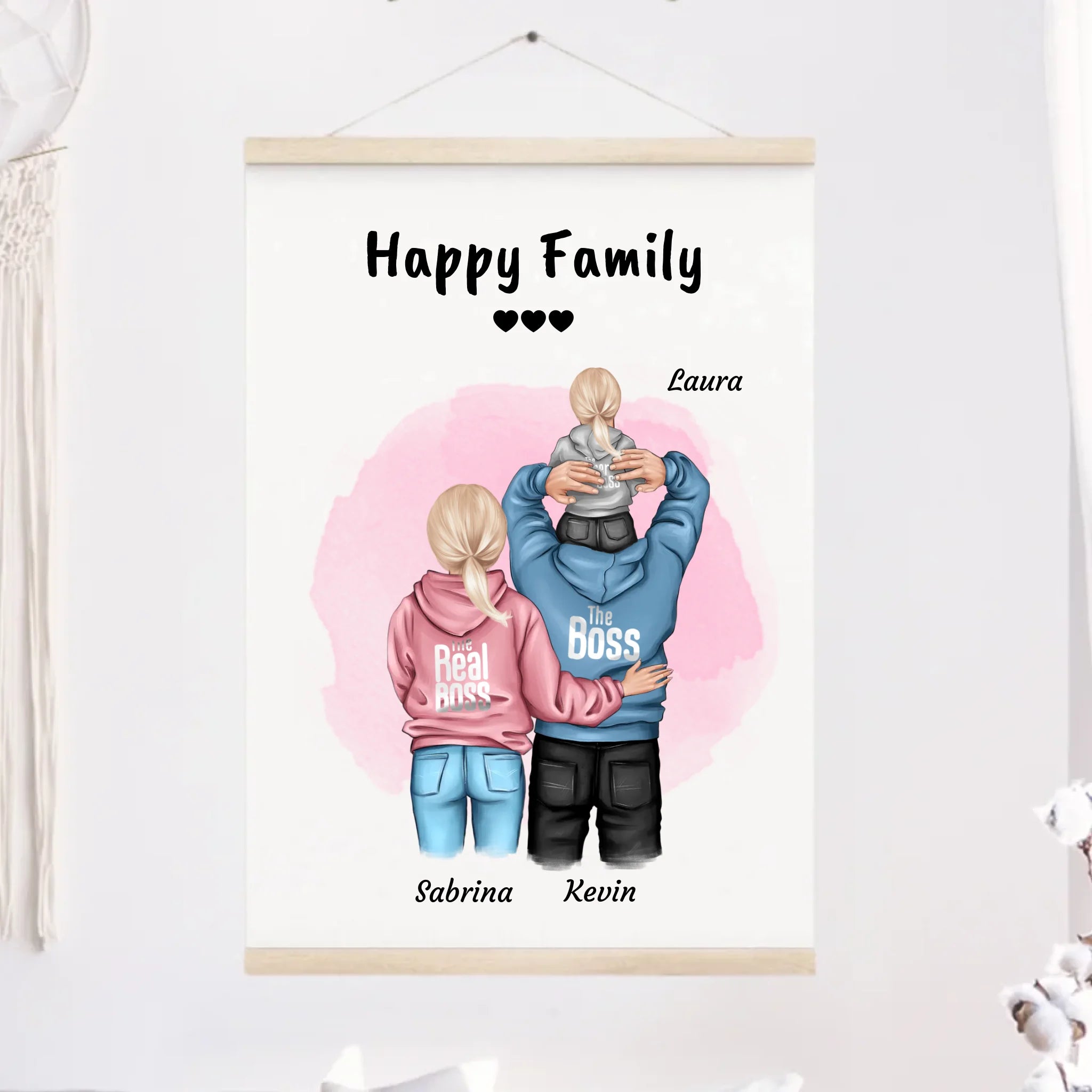 Familie Geschenk Leinwandbild mit Aufhänger - Cantty
