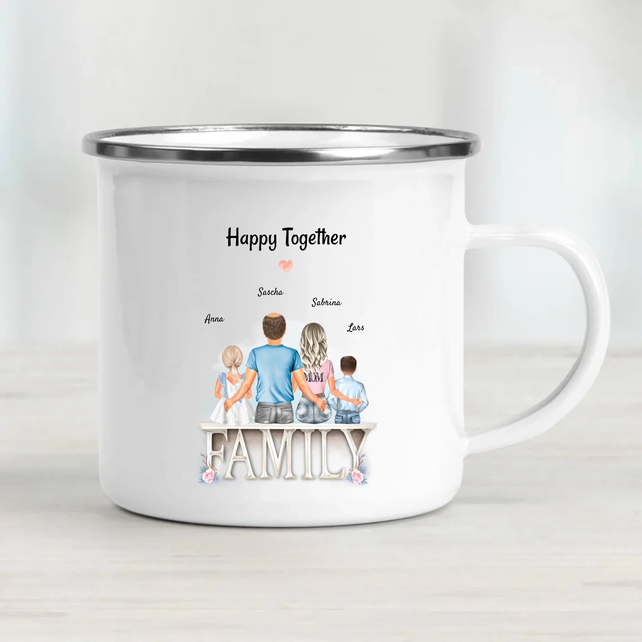 Familie Geschenk Tasse personalisiert mit Kindern - Cantty